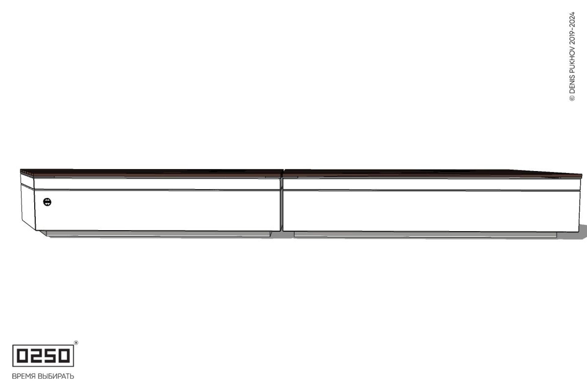 Уличная Скамейка параллелограммная левая двухпролетная укороченная на блоке производство 0250, module