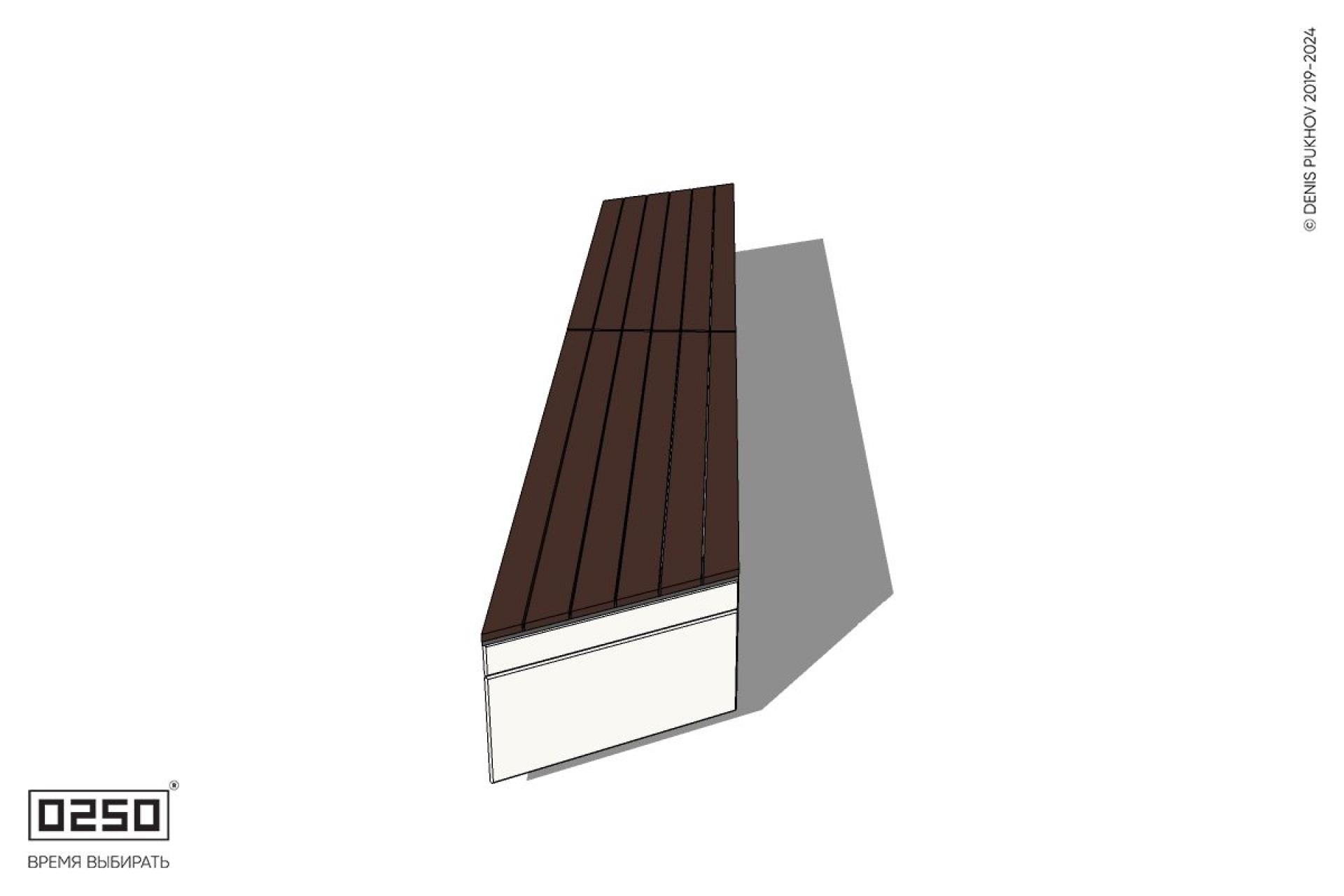 Уличная Скамейка параллелограммная левая двухпролетная укороченная на блоке производство 0250