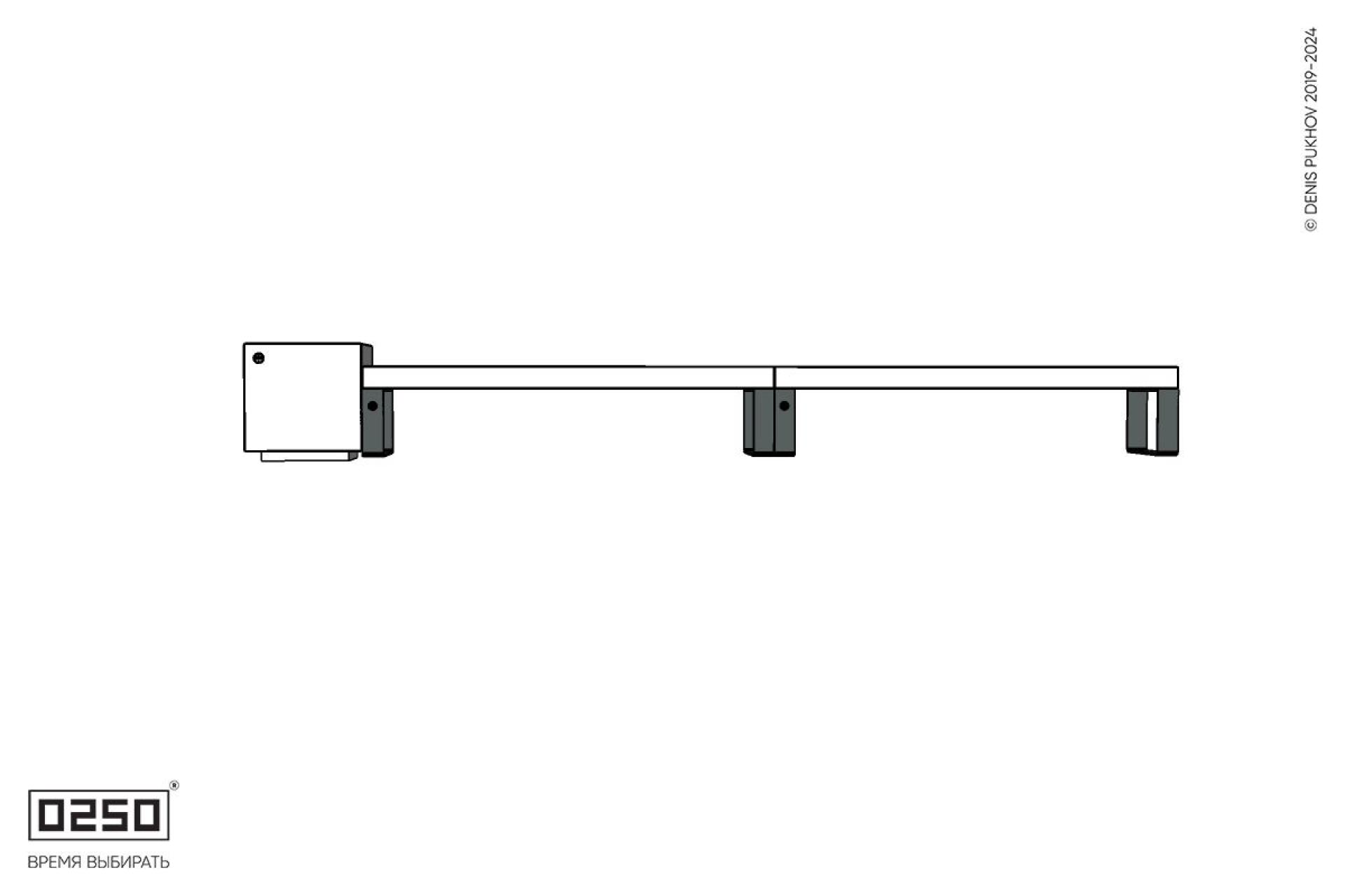 Уличная Бетонная двухпролетная скамейка на ножках с вазоном Кубэ 550 производство 0250, modul+