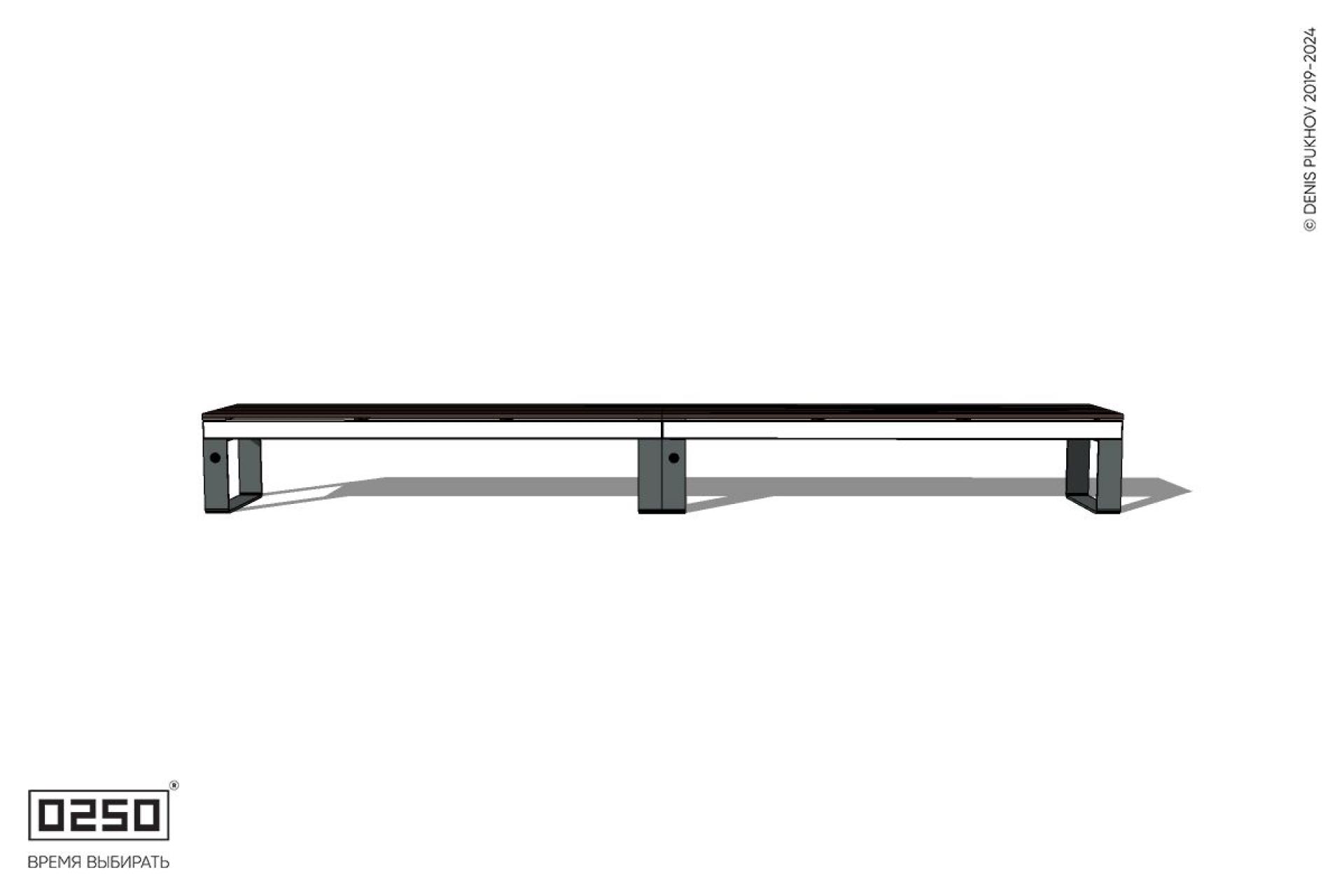 Уличная Скамейка двухпролетная на ножках производство 0250