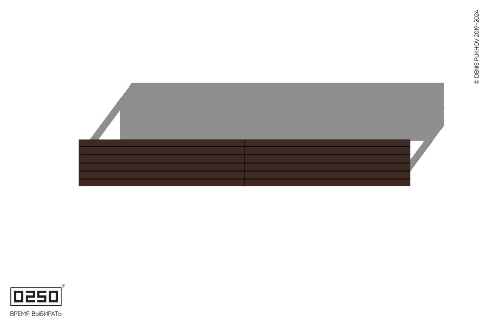 Уличная Скамейка двухпролетная на ножках производство 0250, module