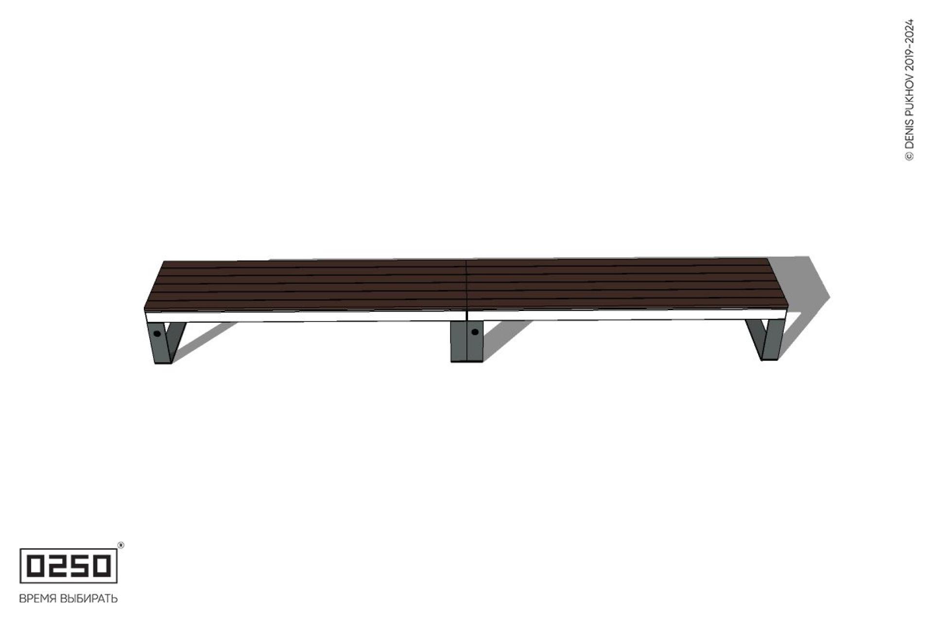 Уличная Скамейка двухпролетная на ножках производство 0250