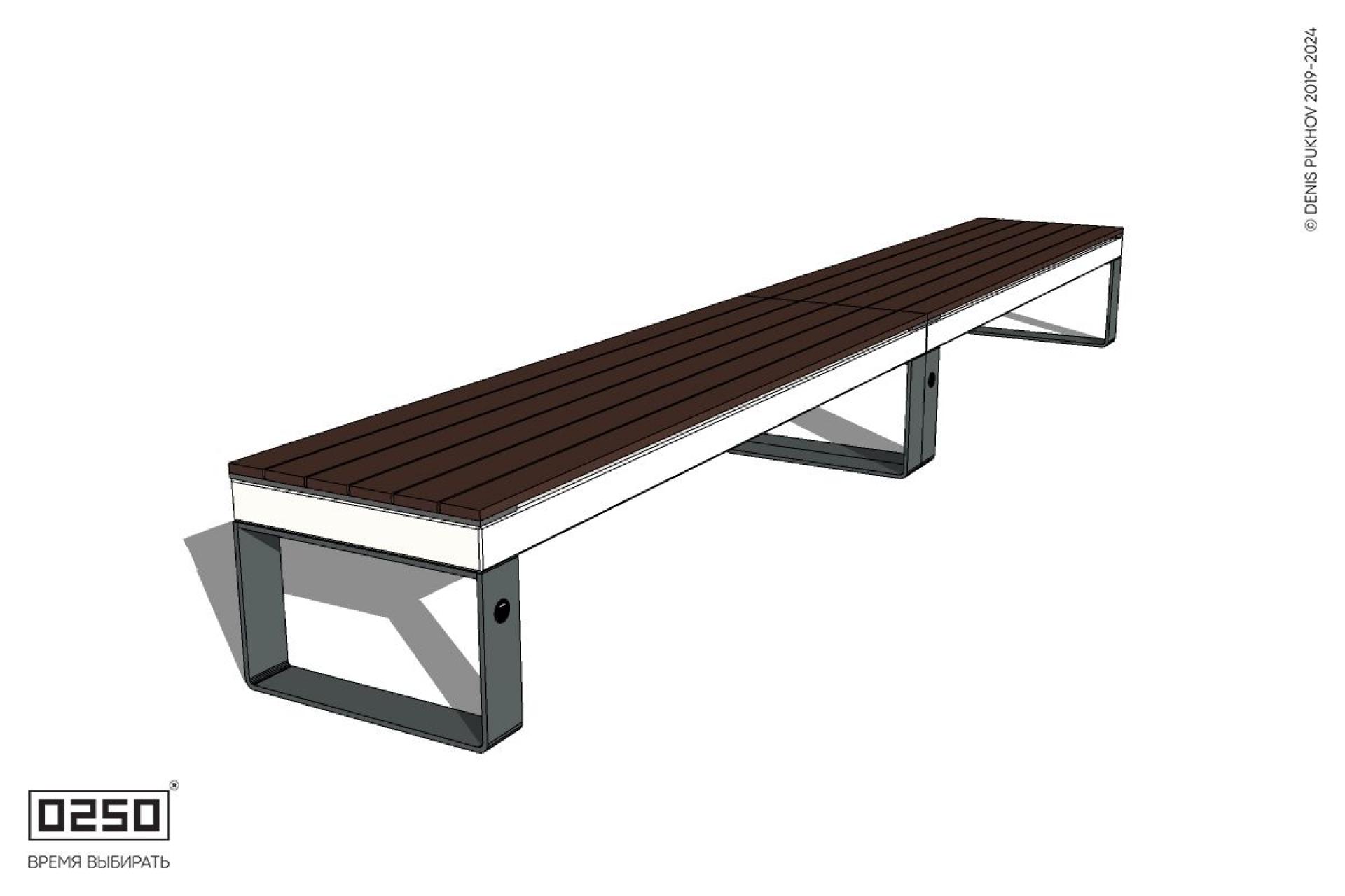 Уличная Скамейка двухпролетная на ножках производство 0250