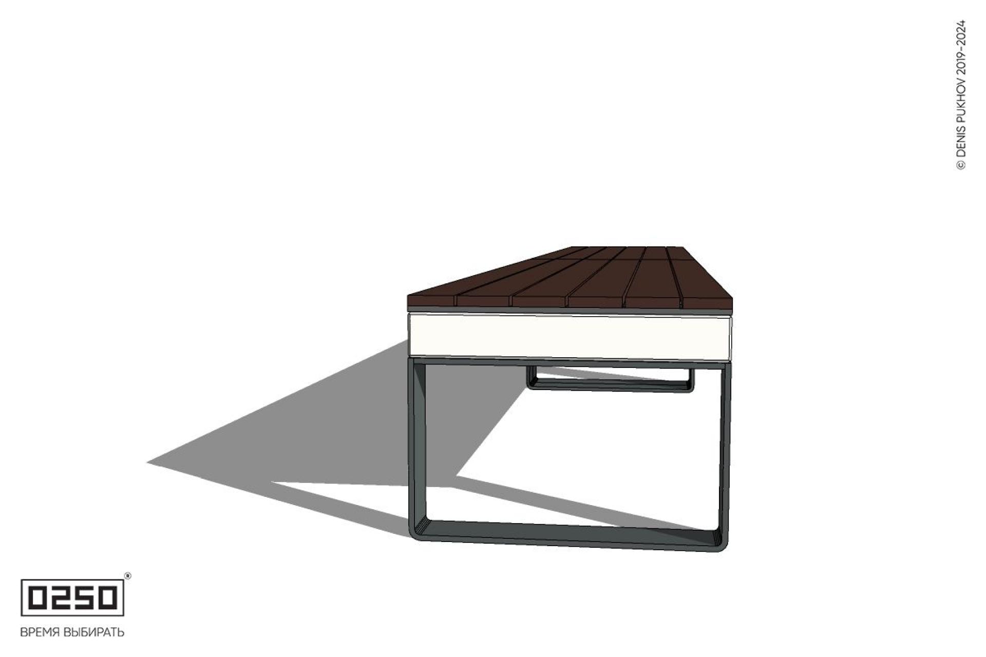 Уличная Скамейка двухпролетная на ножках производство 0250