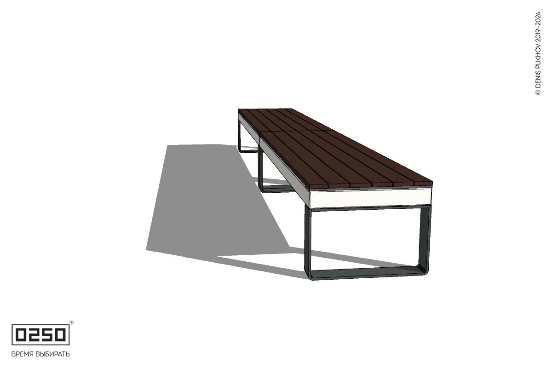 Уличная Скамейка двухпролетная на ножках производство 0250