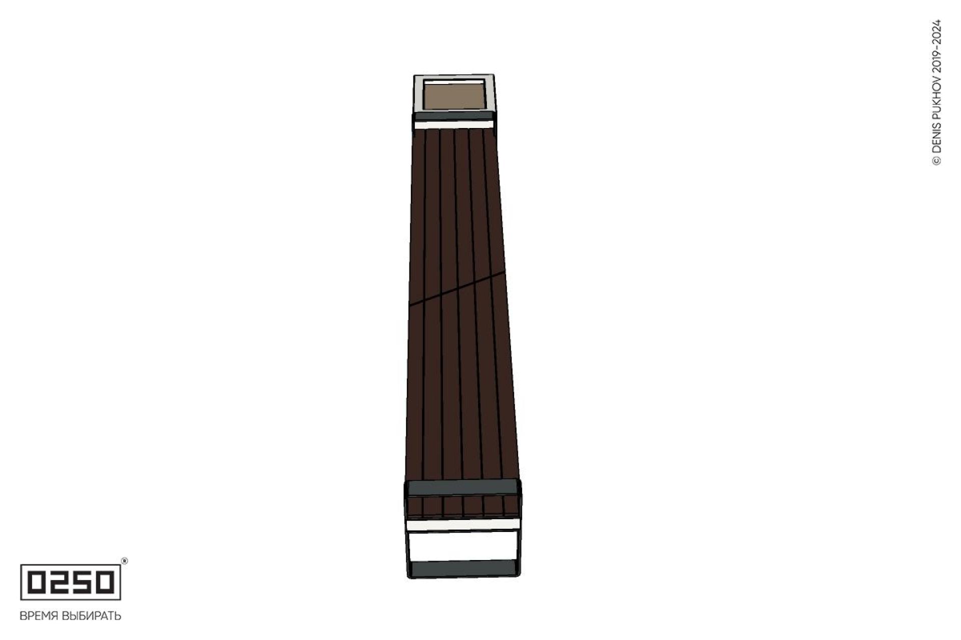 Уличная Скамейка двухпролетная с боковыми подлокотниками на ножках  с вазоном Кубэ 550 производство 0250