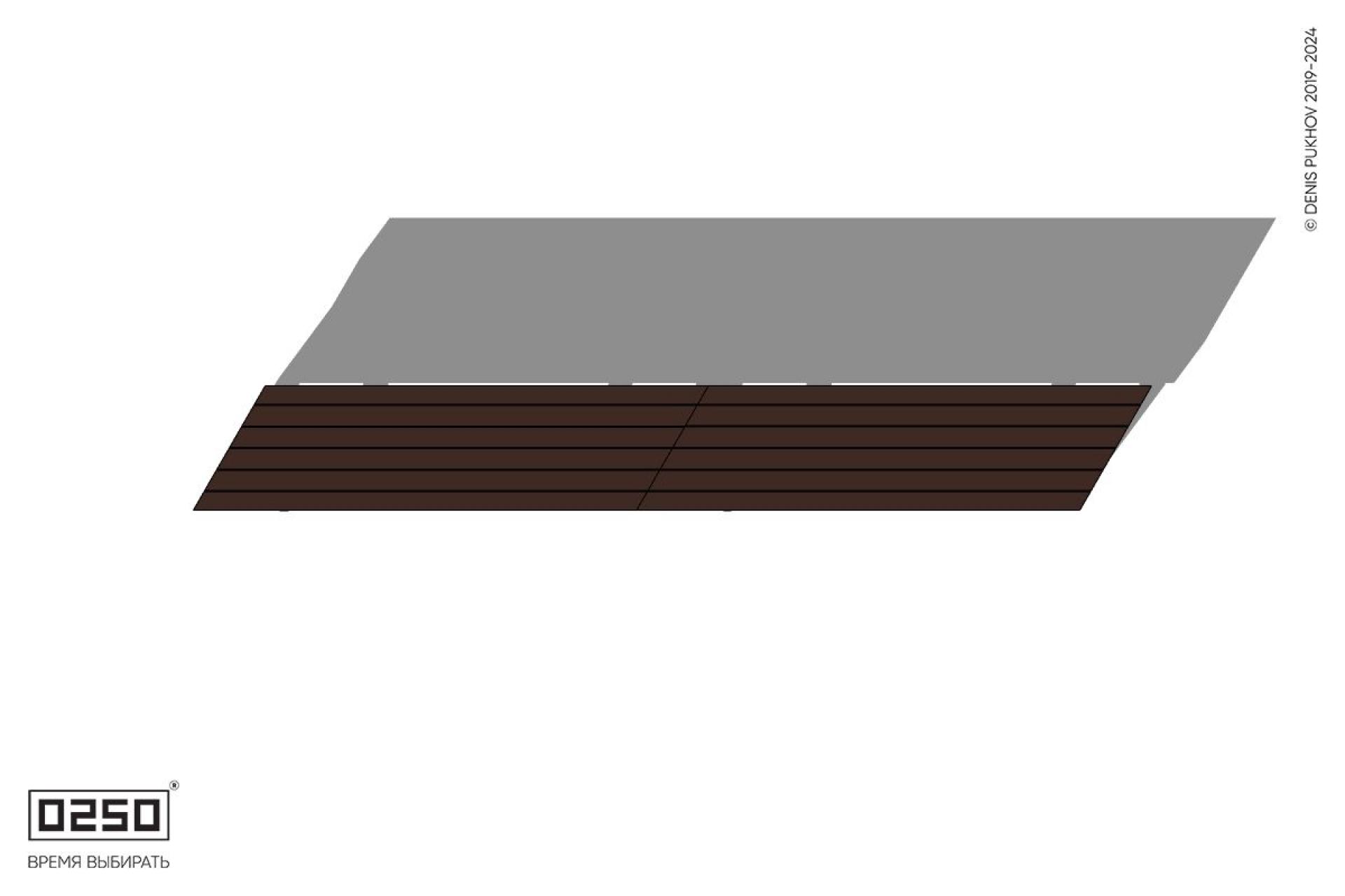 Уличная Скамейка параллелограммная правая двухпролетная на ножках производство 0250, module