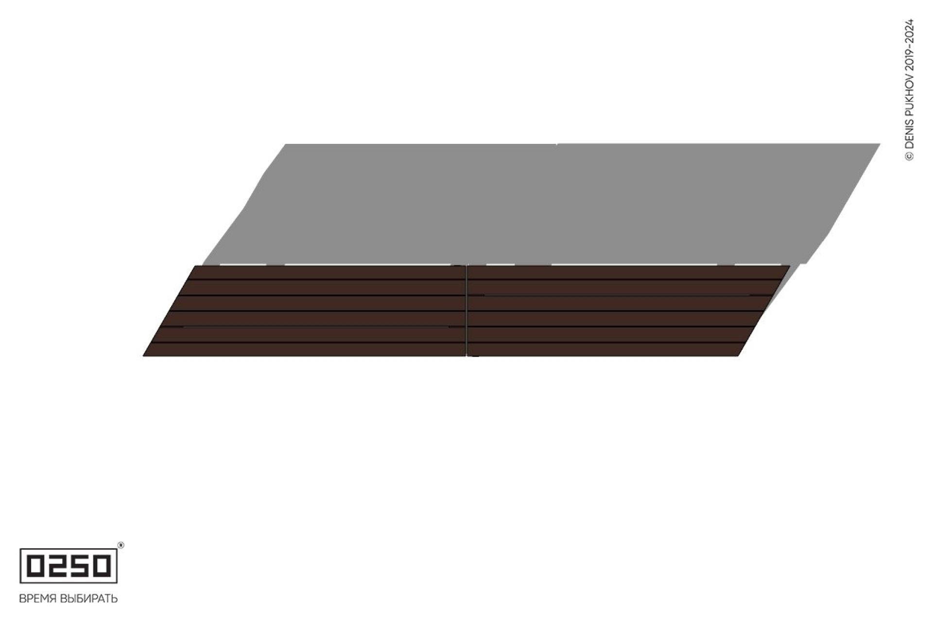 Уличная Скамейка параллелограммная правая двухпролетная укороченная на ножках производство 0250, module