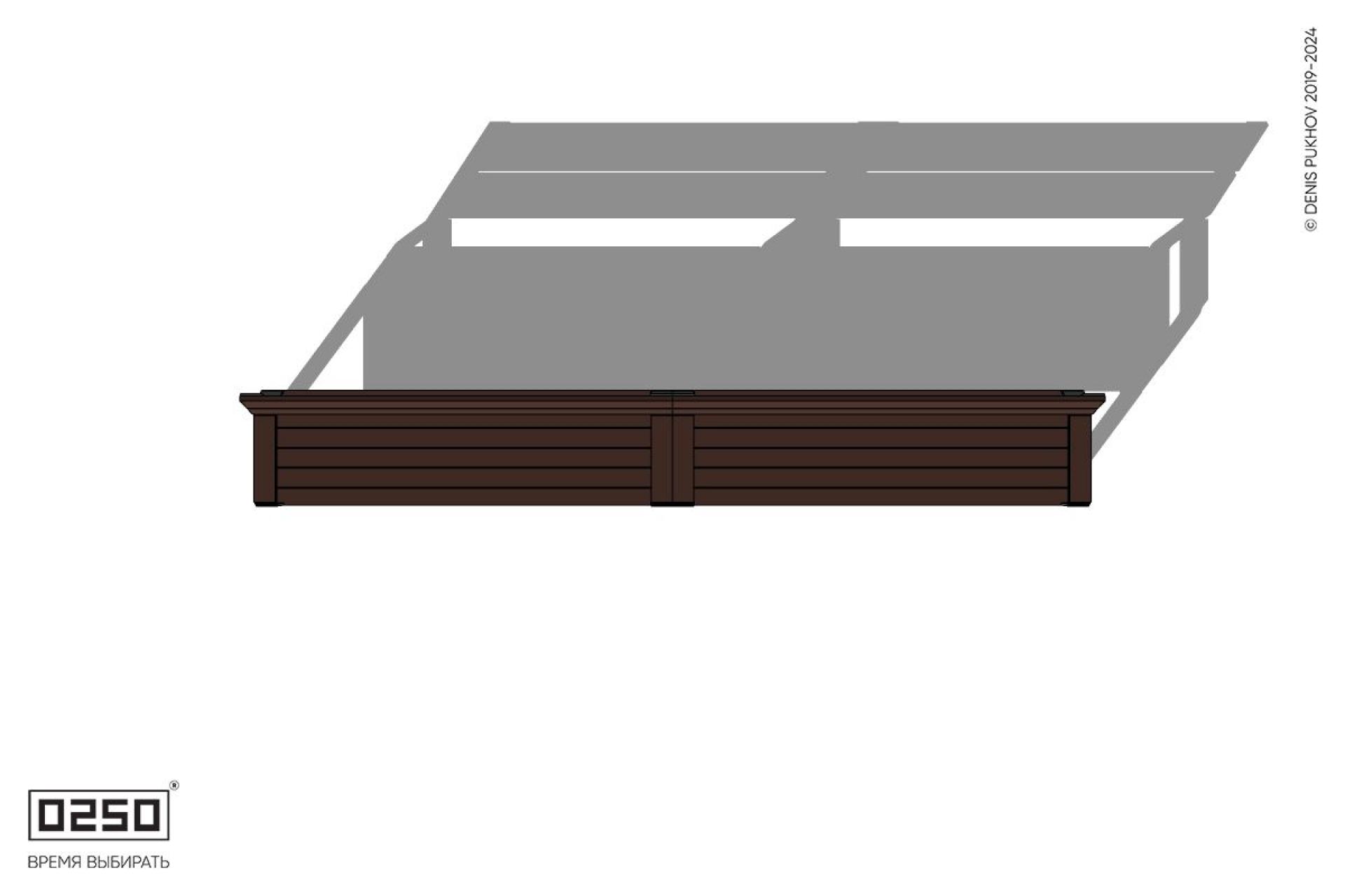 Уличная Скамейка двухпролетная со спинкой и подлокотниками на ножках производство 0250, module