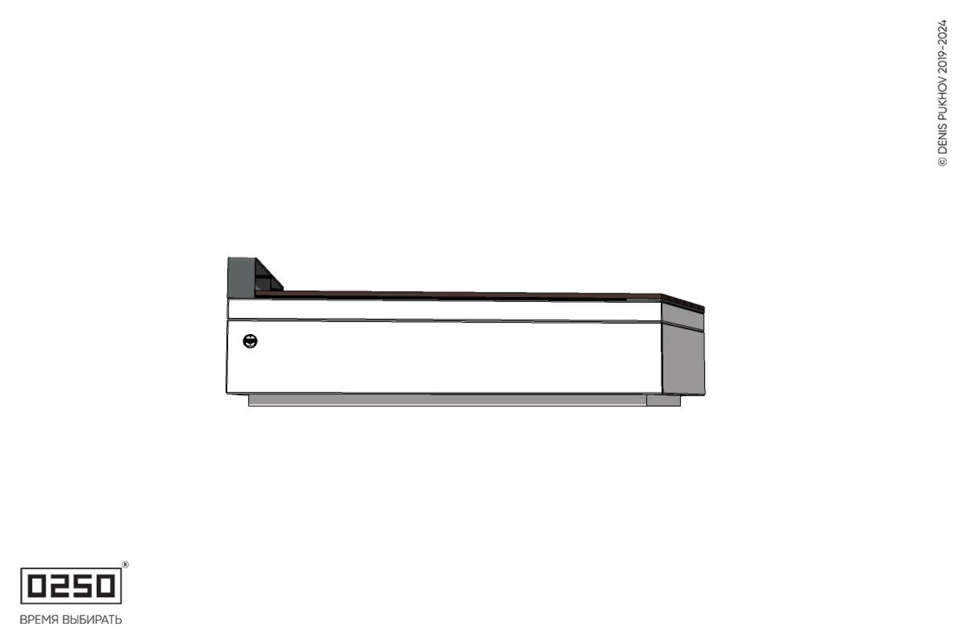 Уличная Двухсторонняя скамейка с клиновидным торцом и подлокотниками на блоке производство 0250, module