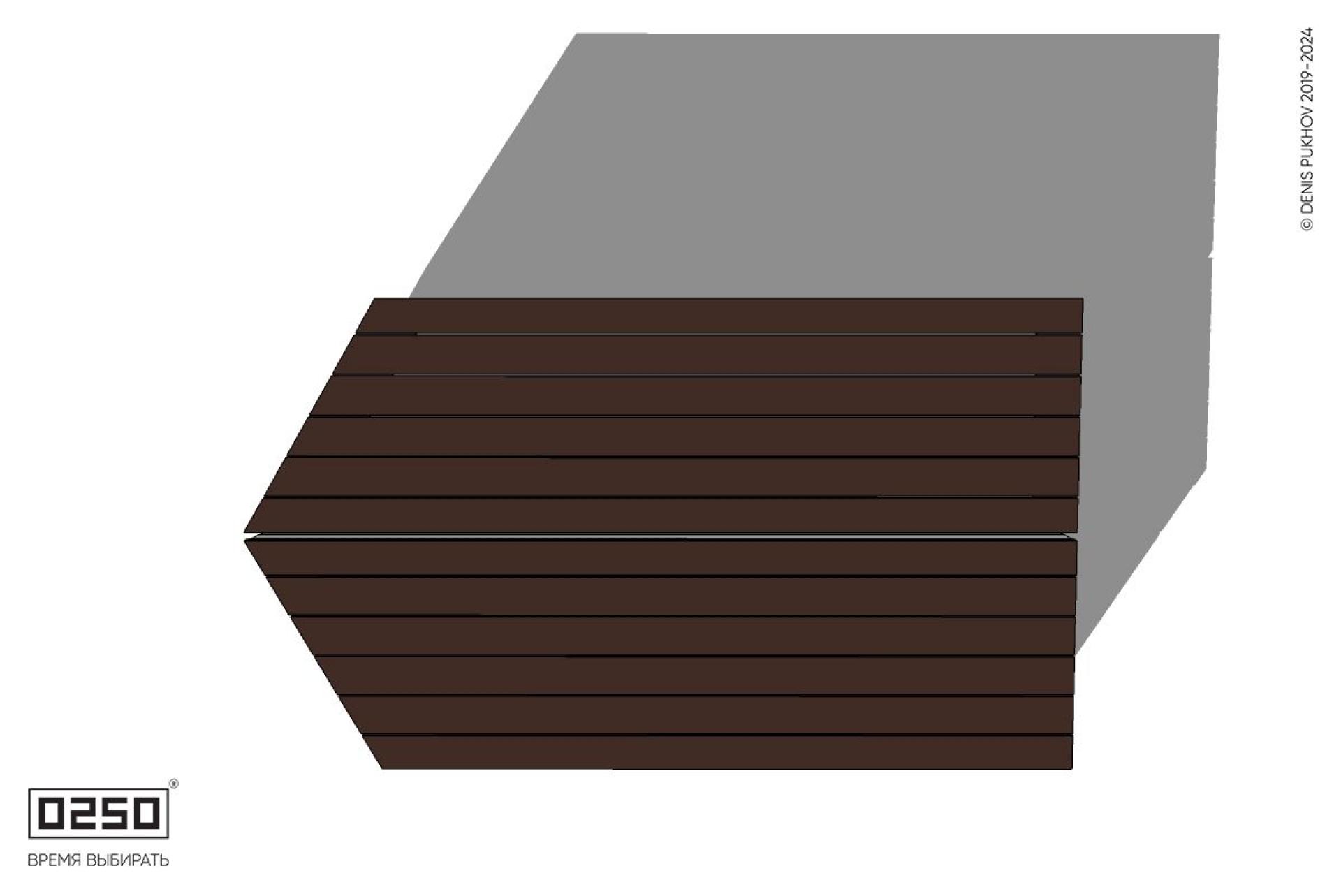 Уличная Двухсторонняя скамейка с клиновидным торцом на блоке производство 0250, module