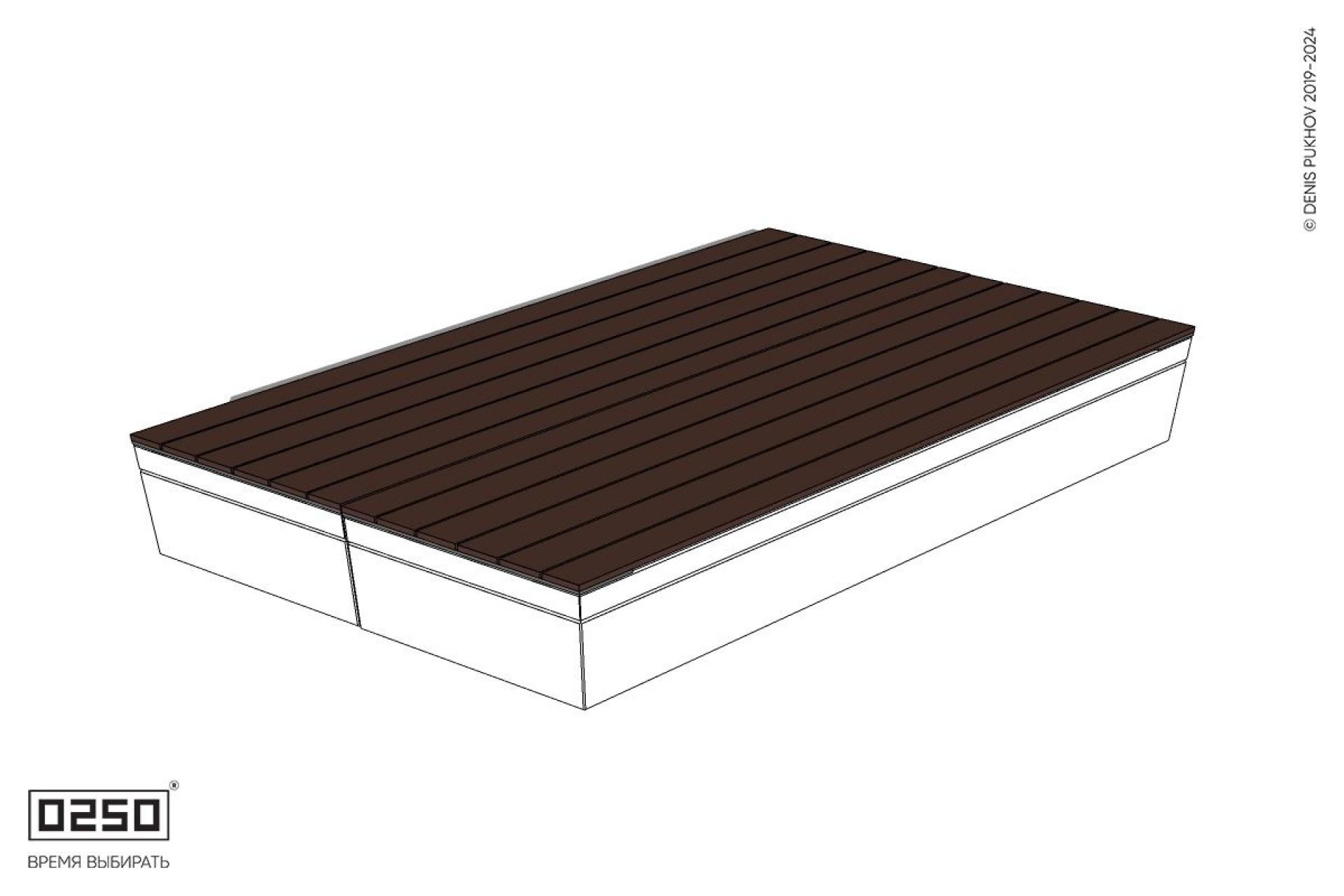 Уличная Скамейка параллелограммная левая двухсторонняя на блоке производство 0250