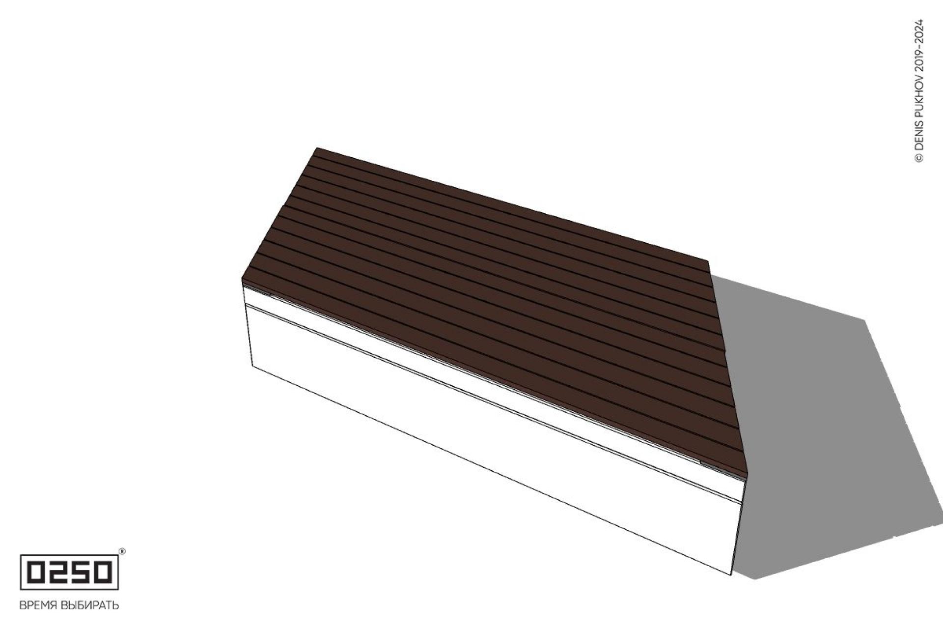 Уличная Скамейка параллелограммная левая двухсторонняя на блоке производство 0250