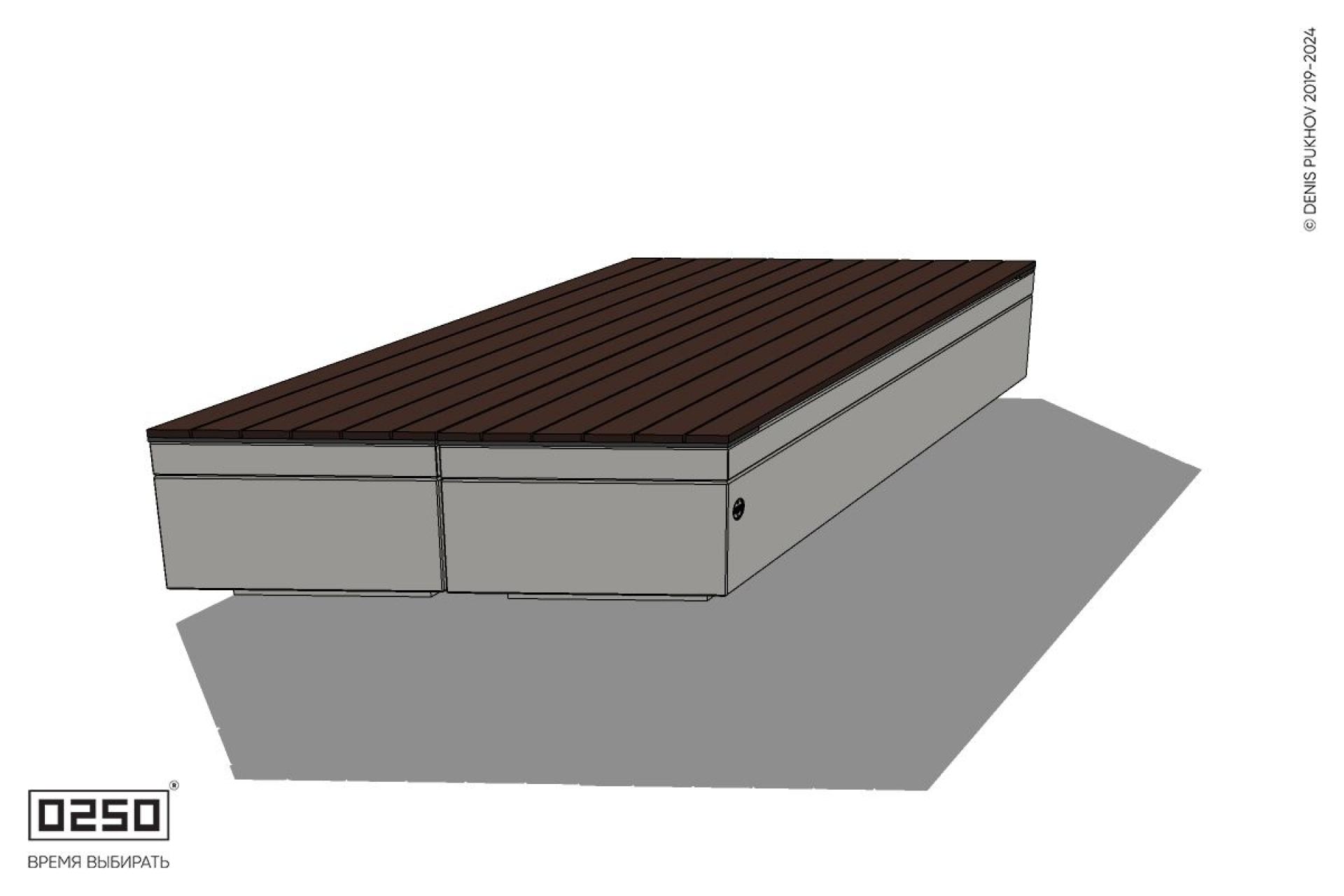 Уличная Скамейка параллелограммная левая двухсторонняя на блоке производство 0250