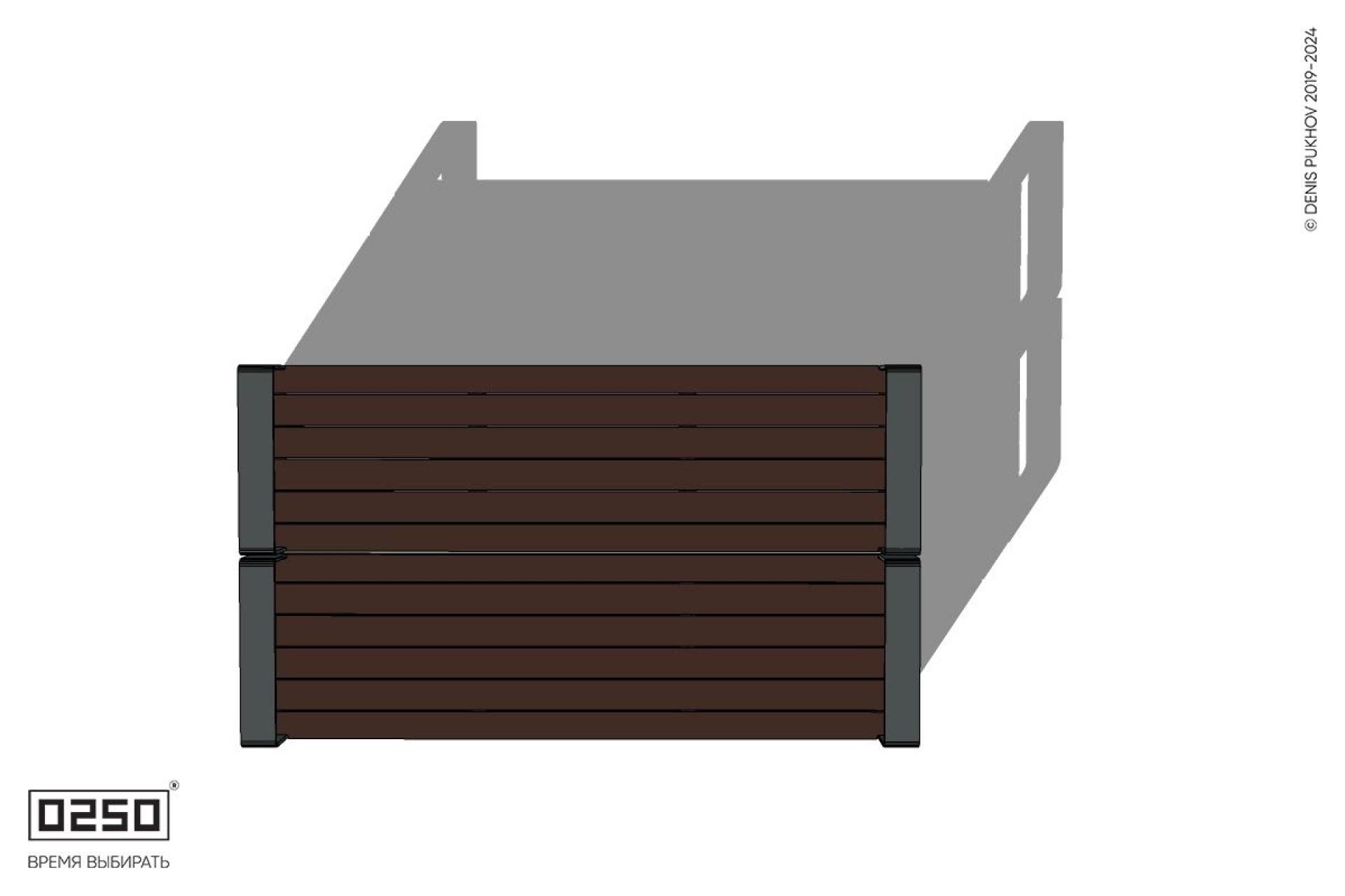 Уличная Двухсторонняя скамейка с подлокотниками на блоке производство 0250, module