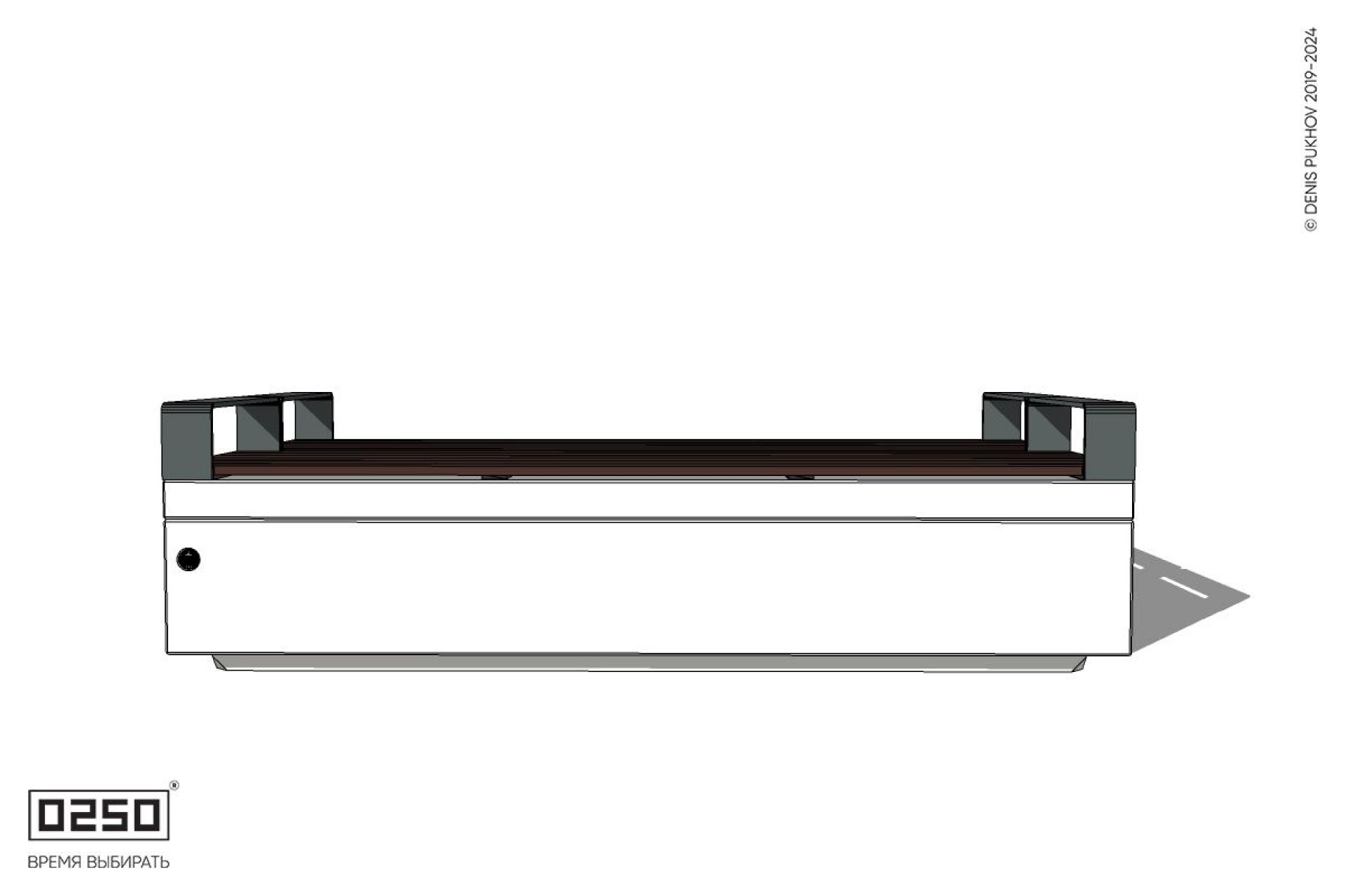 Уличная Двухсторонняя скамейка с подлокотниками на блоке производство 0250