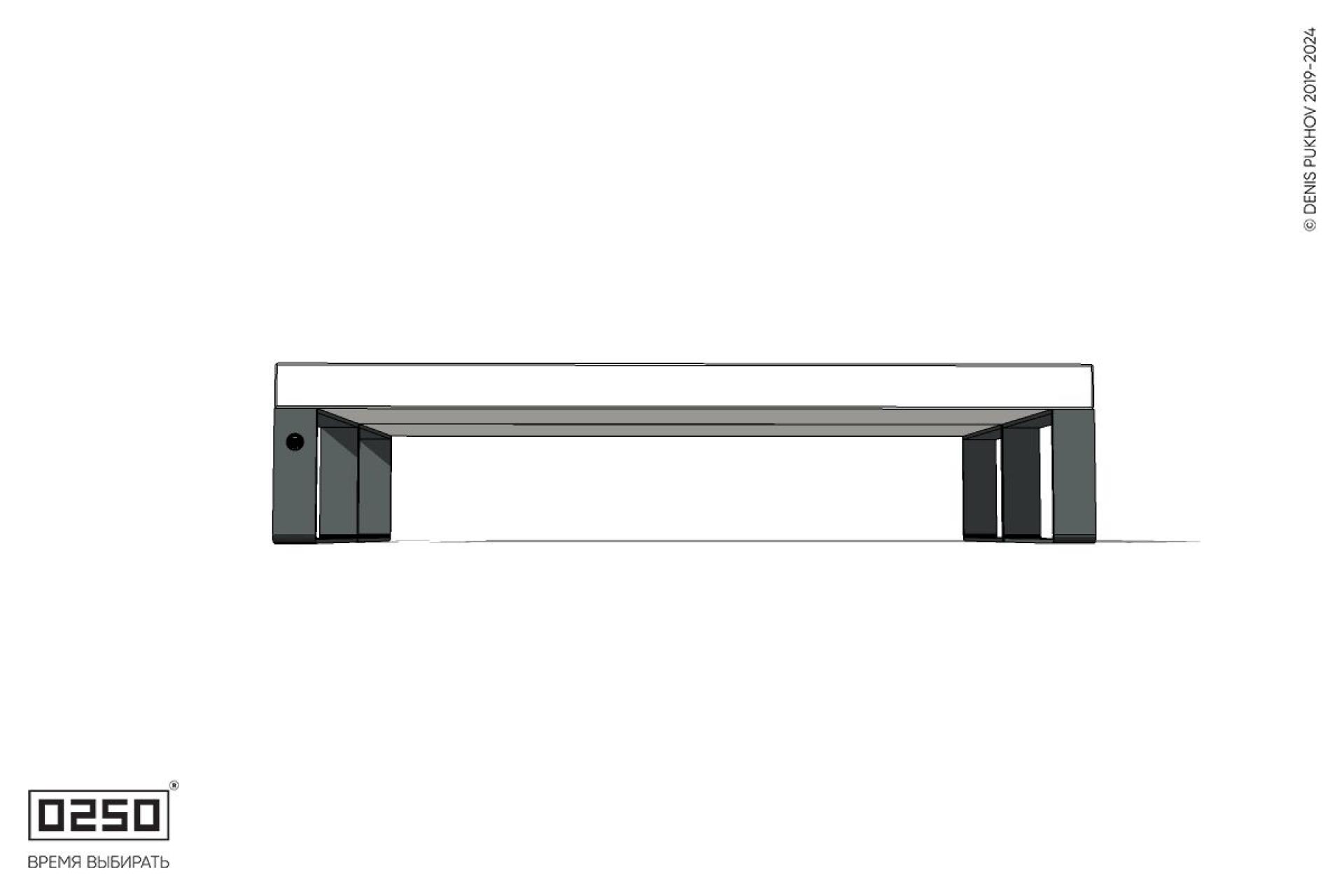 Уличная Бетонная двухсторонняя скамейка на ножках производство 0250