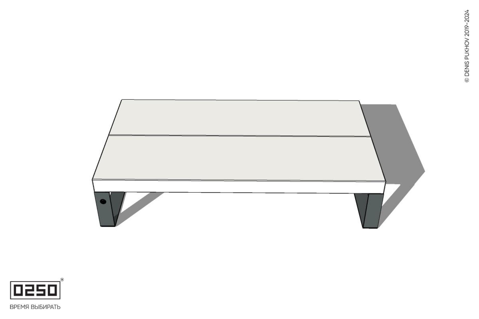 Уличная Бетонная двухсторонняя скамейка на ножках производство 0250