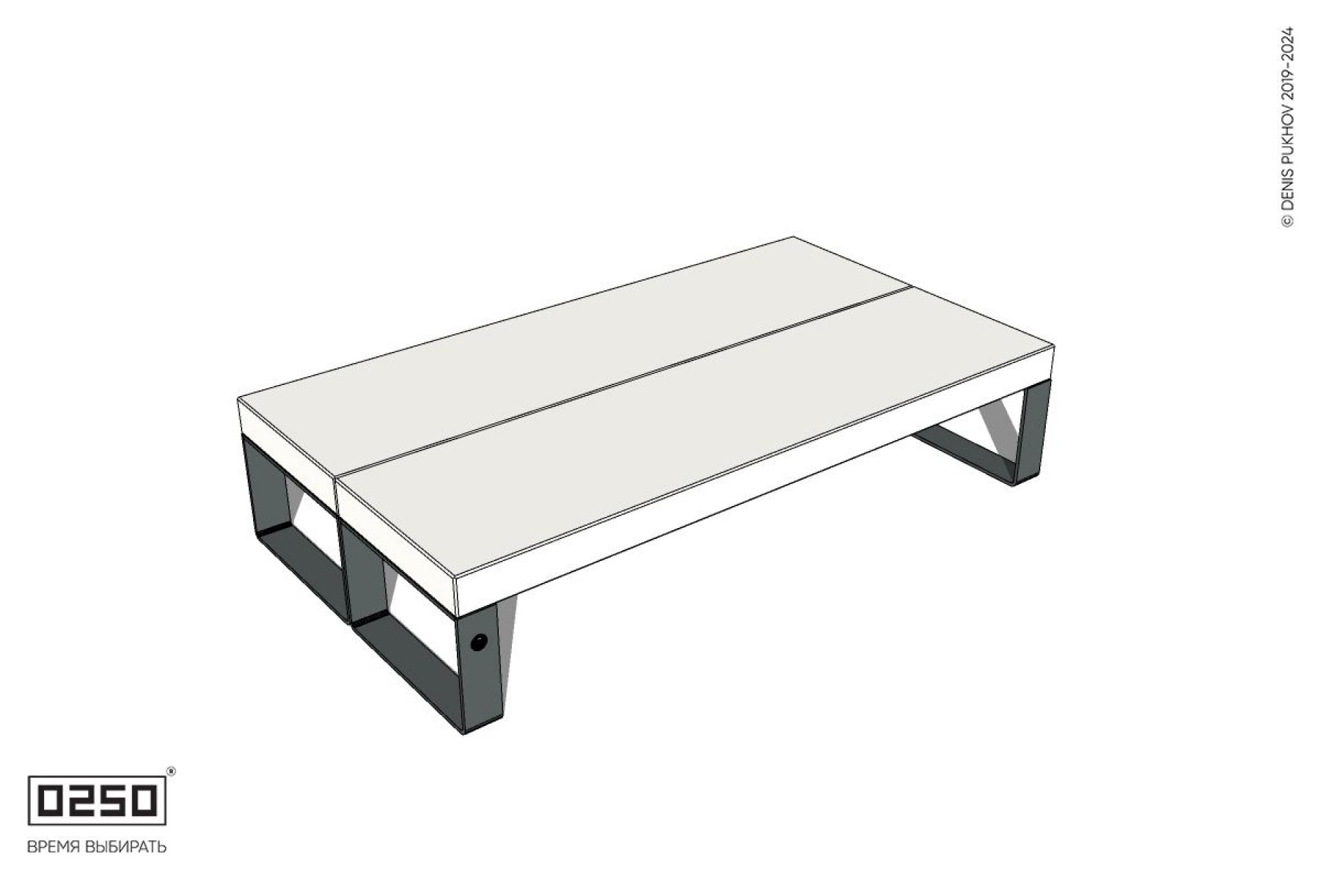 Уличная Бетонная двухсторонняя скамейка на ножках производство 0250