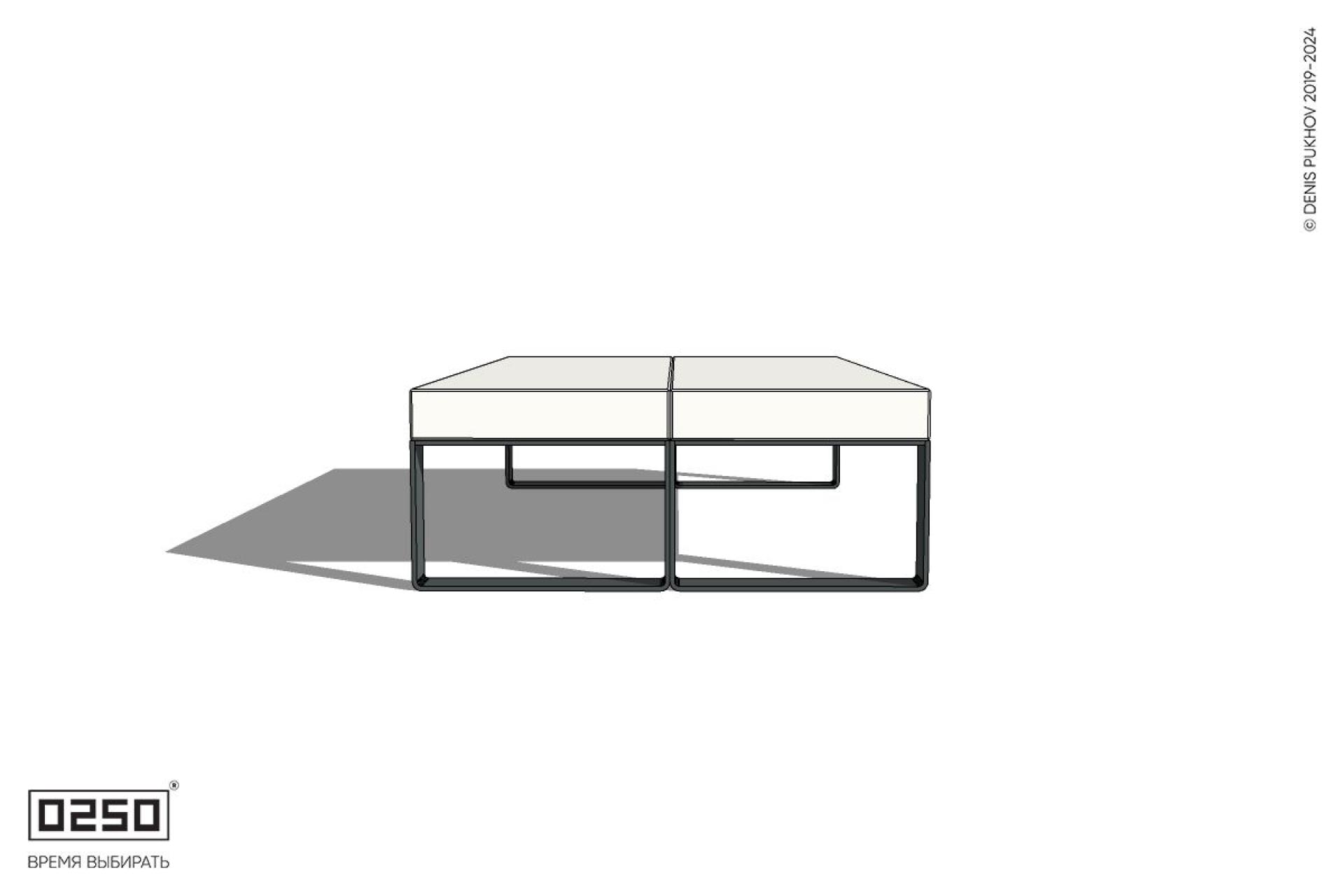Уличная Бетонная двухсторонняя скамейка на ножках производство 0250