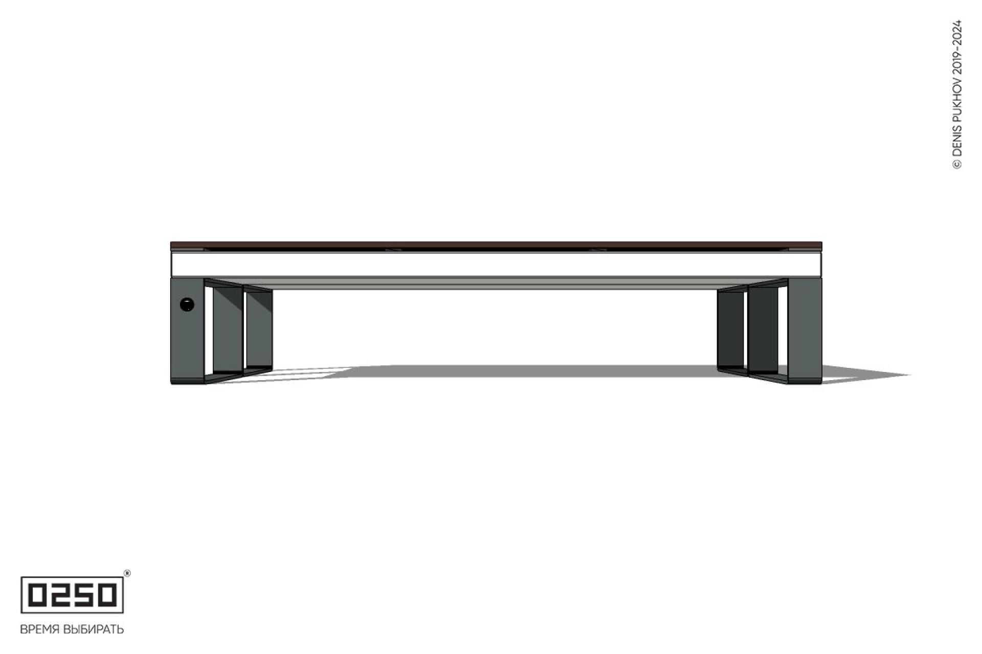 Уличная Двухсторонняя скамейка на ножках производство 0250