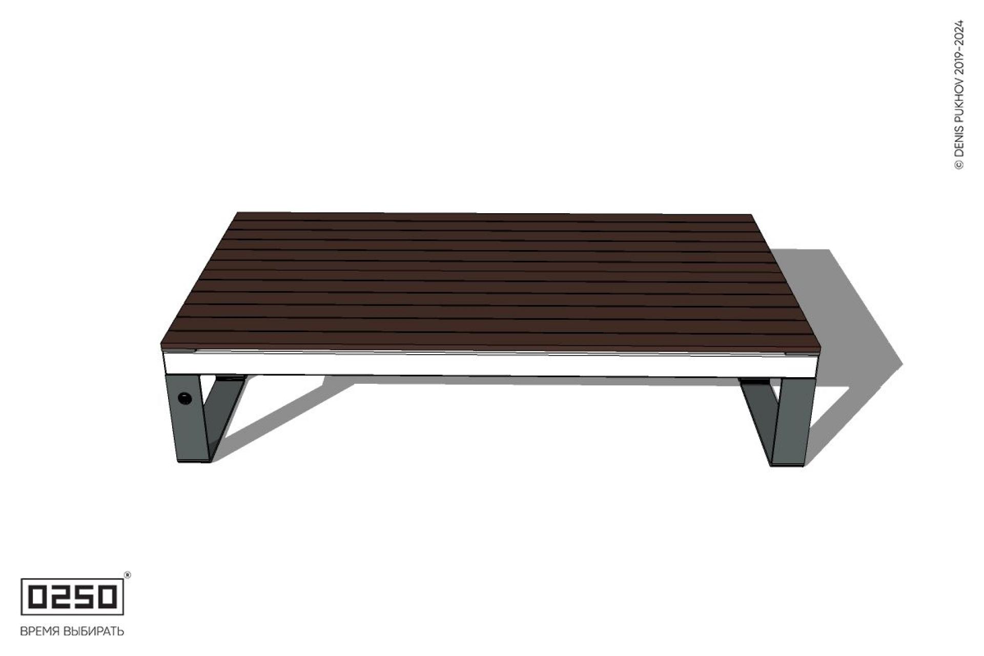 Уличная Двухсторонняя скамейка на ножках производство 0250