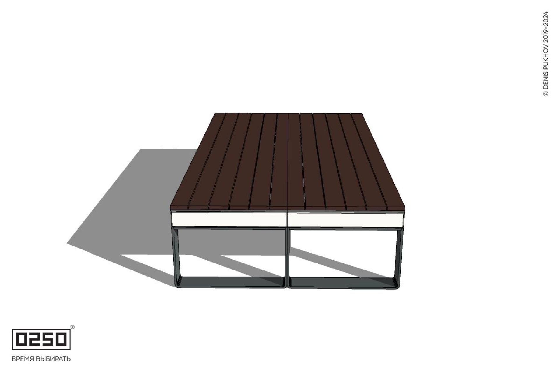 Уличная Двухсторонняя скамейка на ножках производство 0250