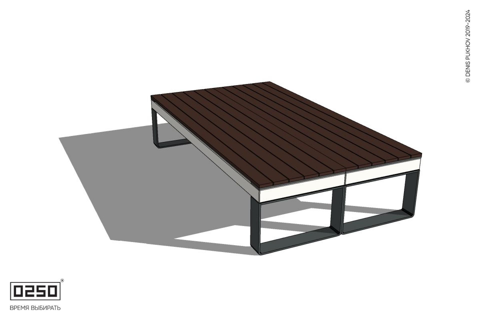 Уличная Двухсторонняя скамейка на ножках производство 0250