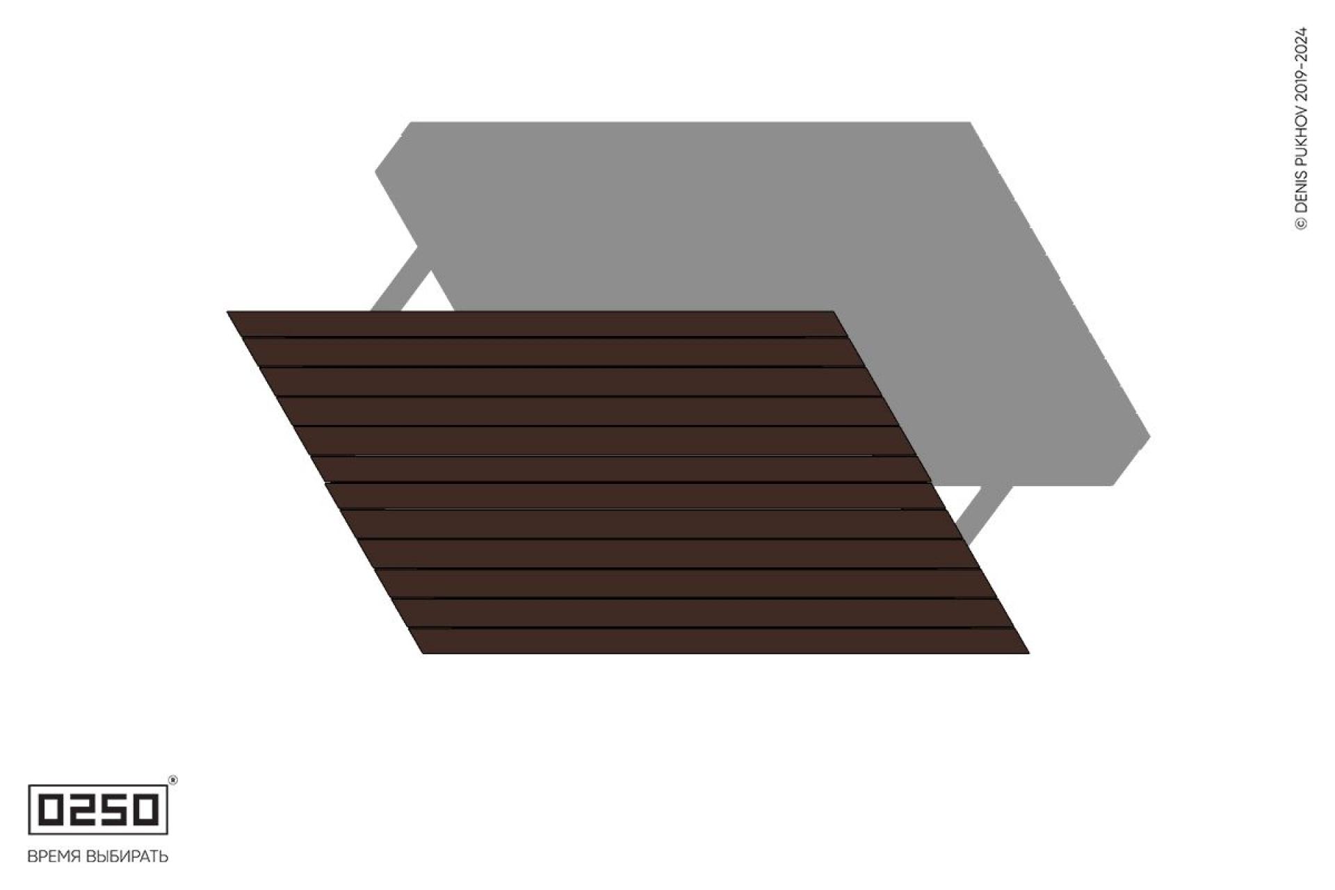 Уличная Скамейка параллелограммная левая двухсторонняя на ножках производство 0250, module