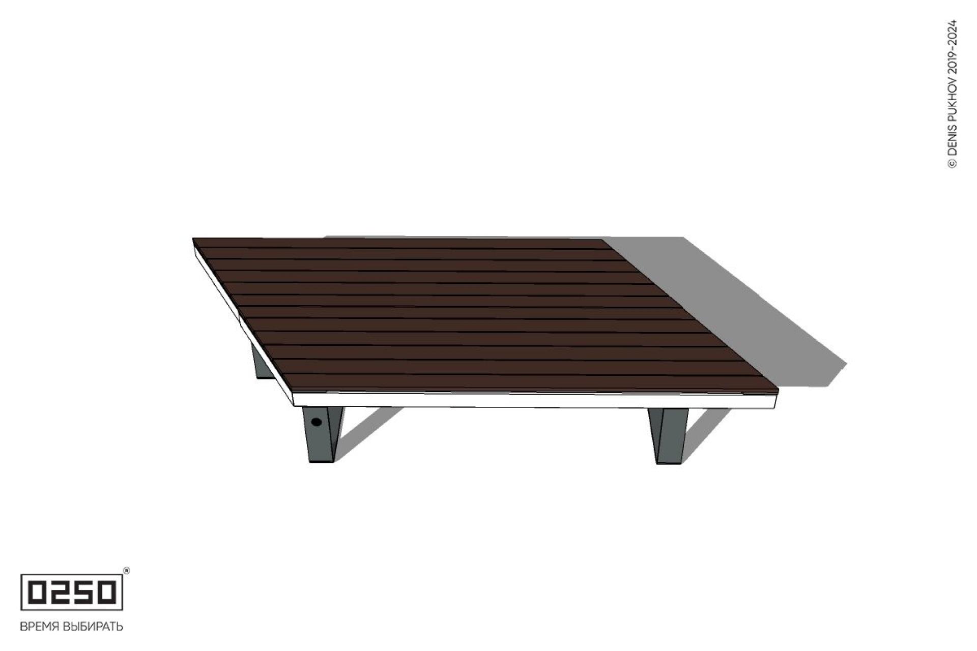 Уличная Скамейка параллелограммная левая двухсторонняя на ножках производство 0250