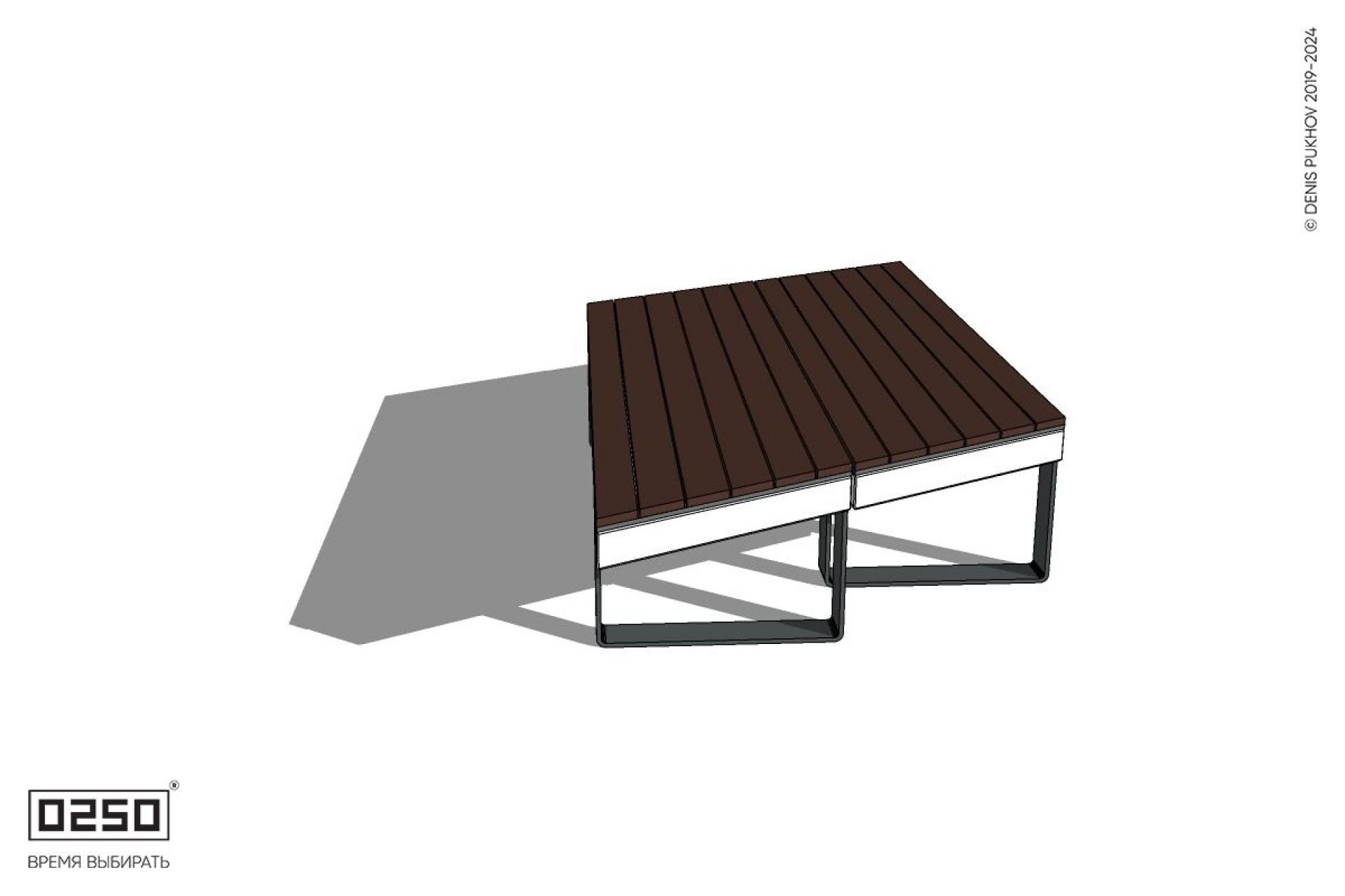 Уличная Скамейка параллелограммная левая двухсторонняя на ножках производство 0250