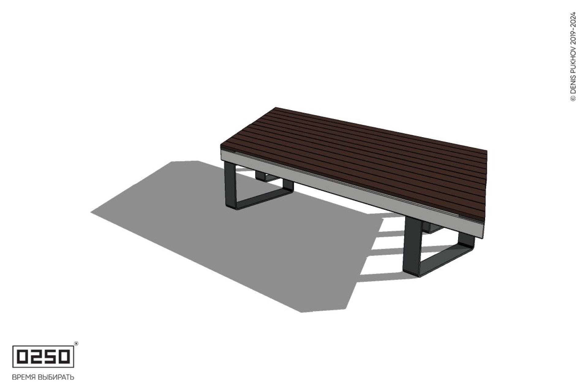 Уличная Скамейка параллелограммная левая двухсторонняя на ножках производство 0250