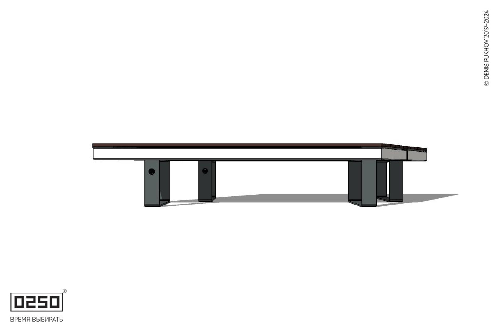 Уличная Скамейка параллелограммная правая двухсторонняя на ножках производство 0250