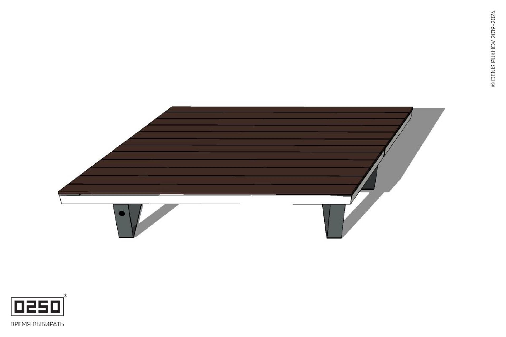 Уличная Скамейка параллелограммная правая двухсторонняя на ножках производство 0250