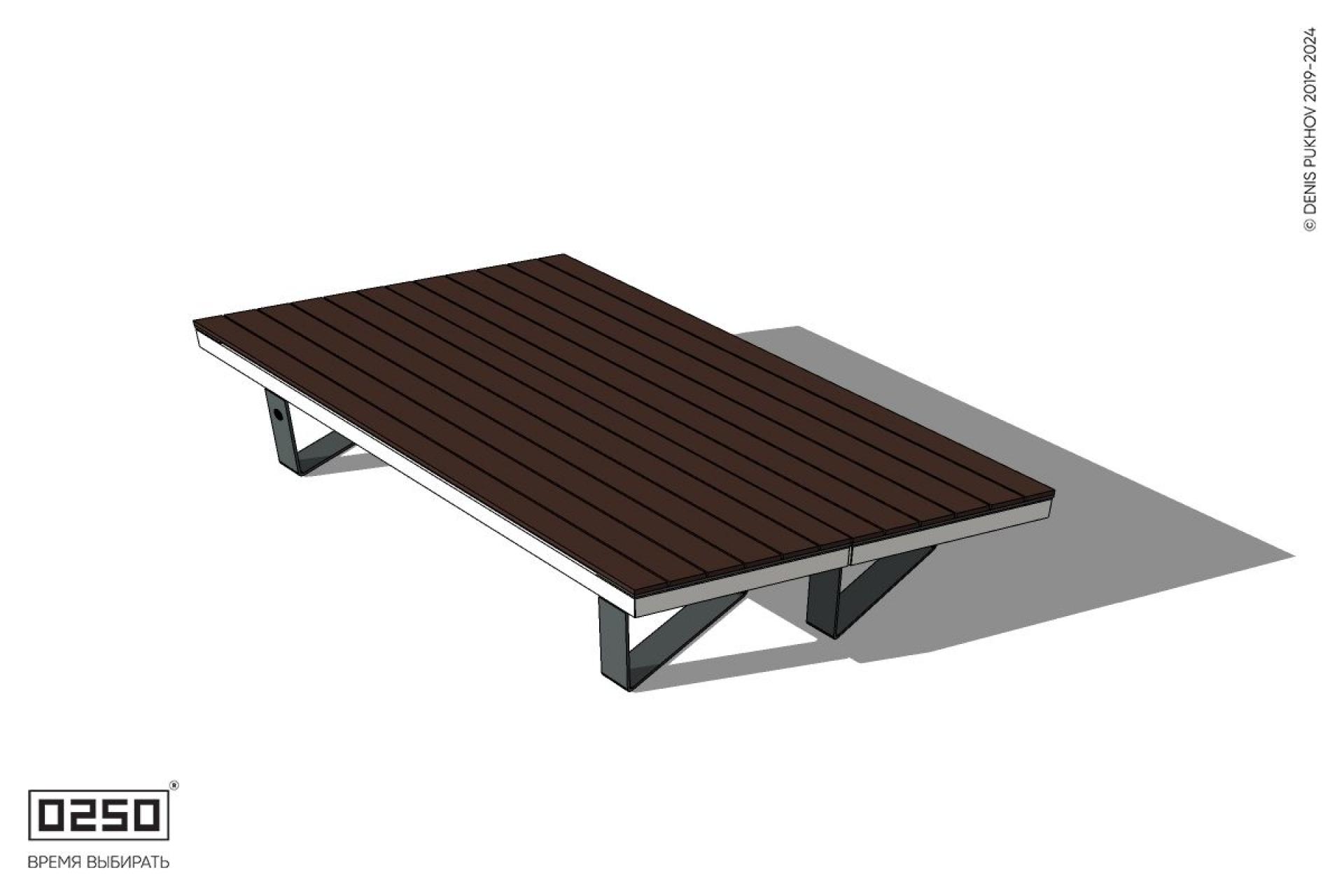Уличная Скамейка параллелограммная правая двухсторонняя на ножках производство 0250