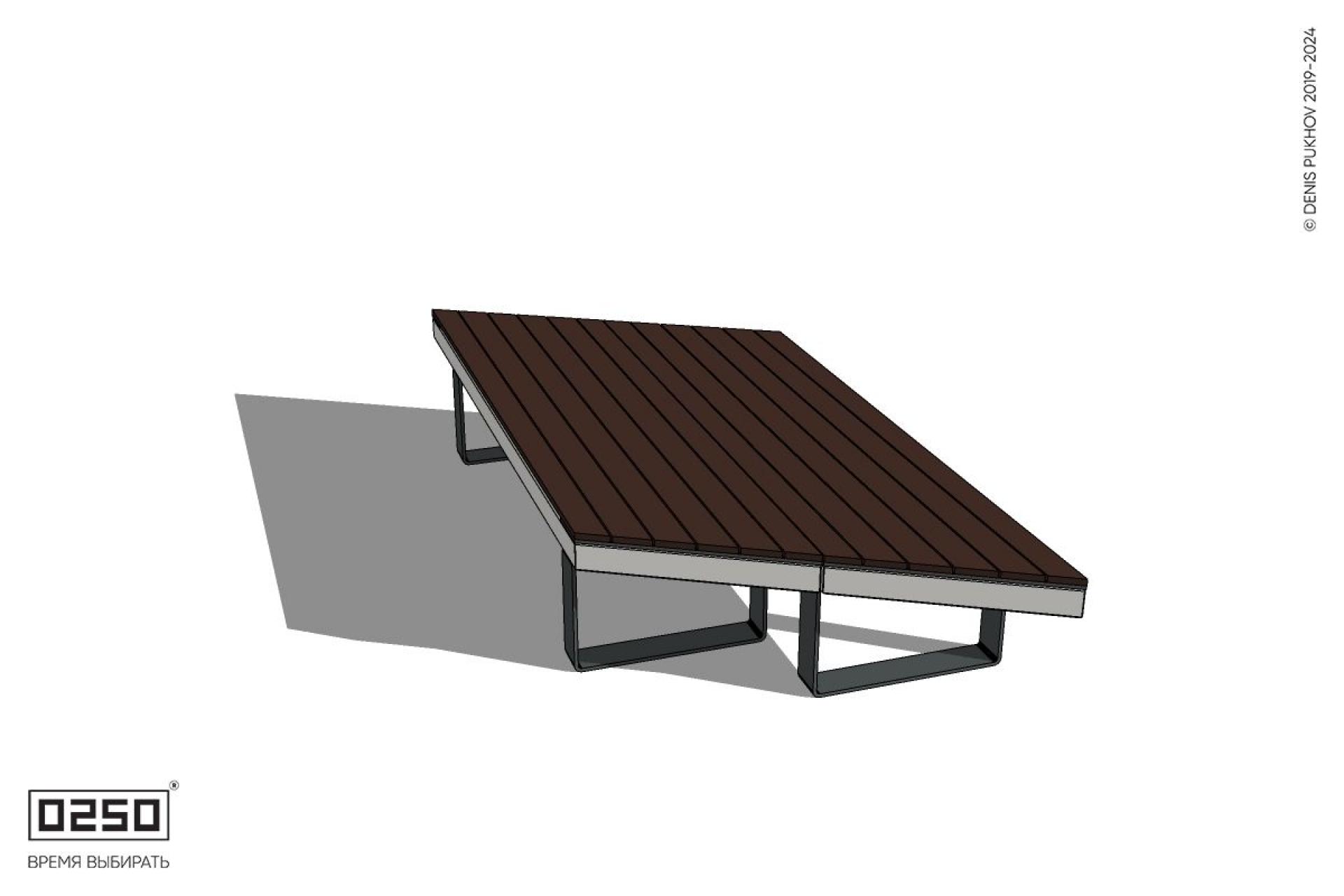 Уличная Скамейка параллелограммная правая двухсторонняя на ножках производство 0250