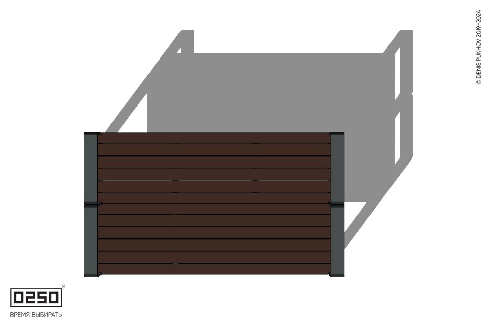 Уличная Двухсторонняя скамейка с подлокотниками на ножках производство 0250