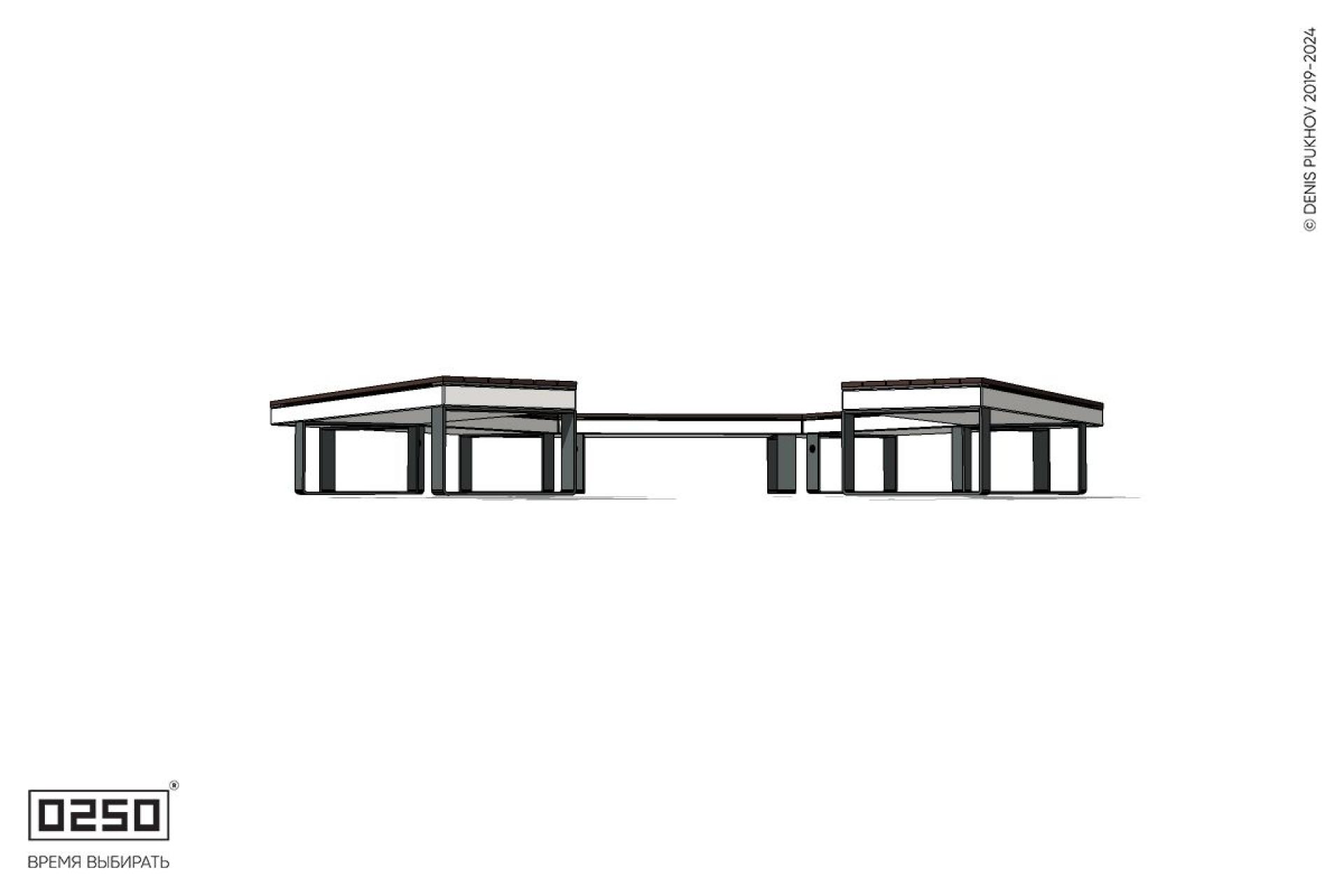 Уличная Четырехповоротная прямоконечная скамейка на ножках производство 0250