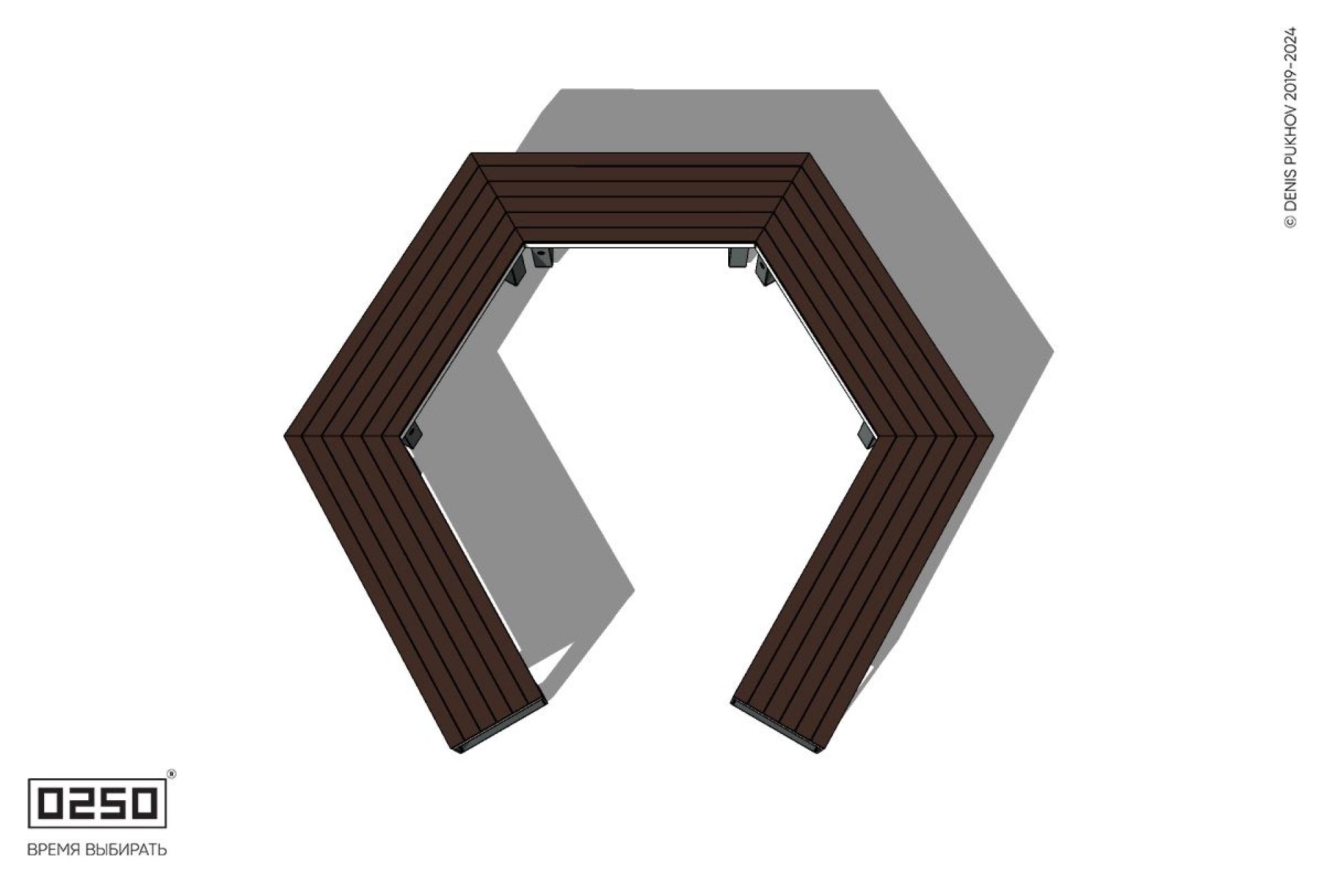 Уличная Четырехповоротная прямоконечная скамейка на ножках производство 0250, module