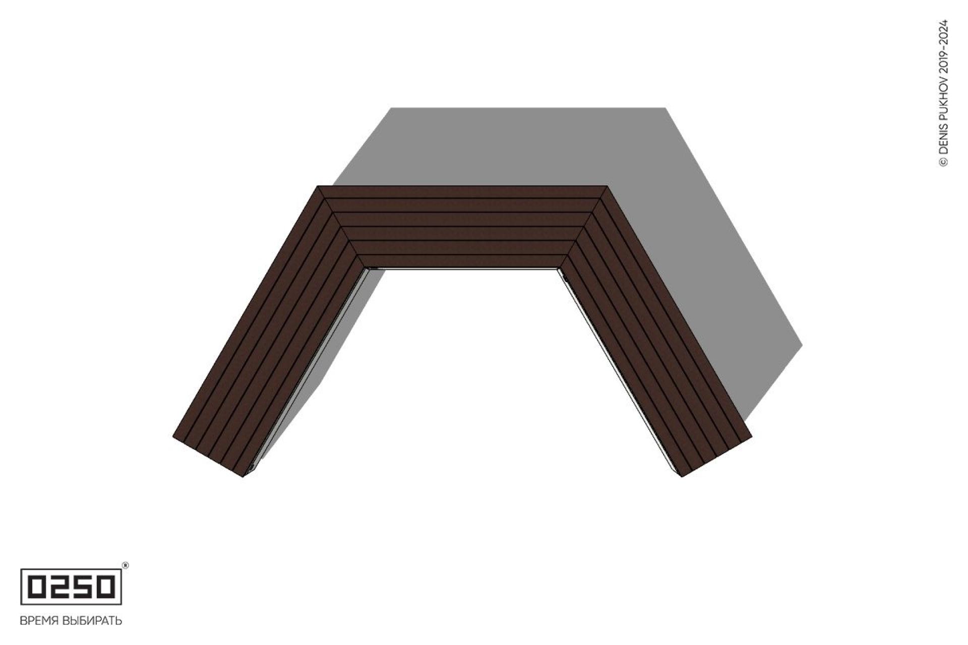 Уличная Двухповоротная прямоконечная скамейка на блоке производство 0250, module