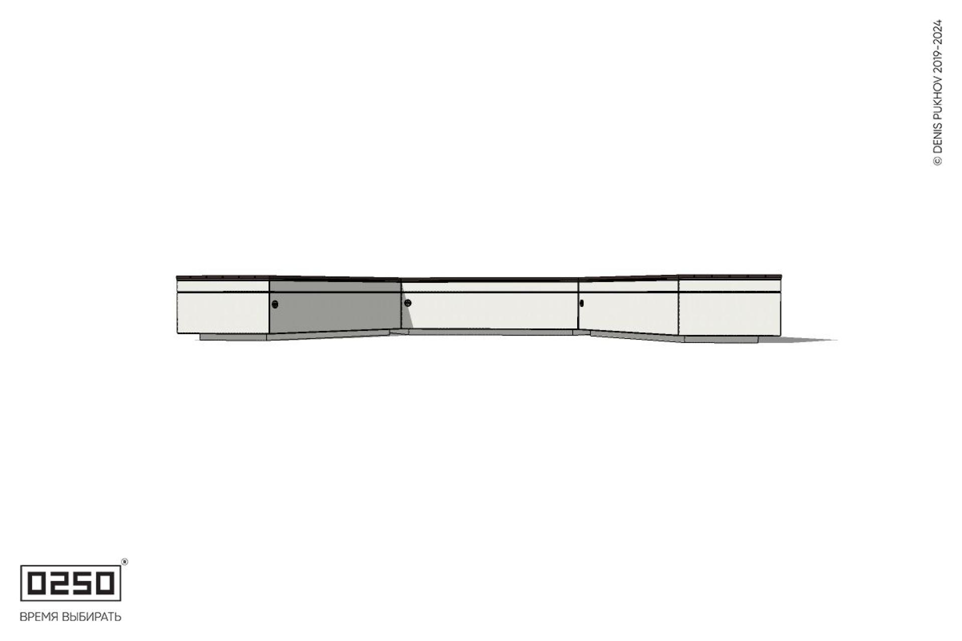 Уличная Двухповоротная скошенная скамейка на блоке производство 0250