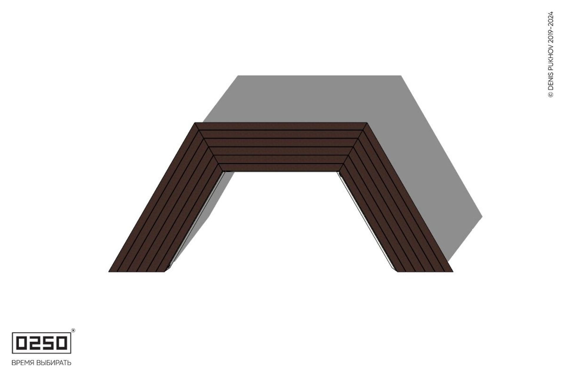 Уличная Двухповоротная скошенная скамейка на блоке производство 0250, module