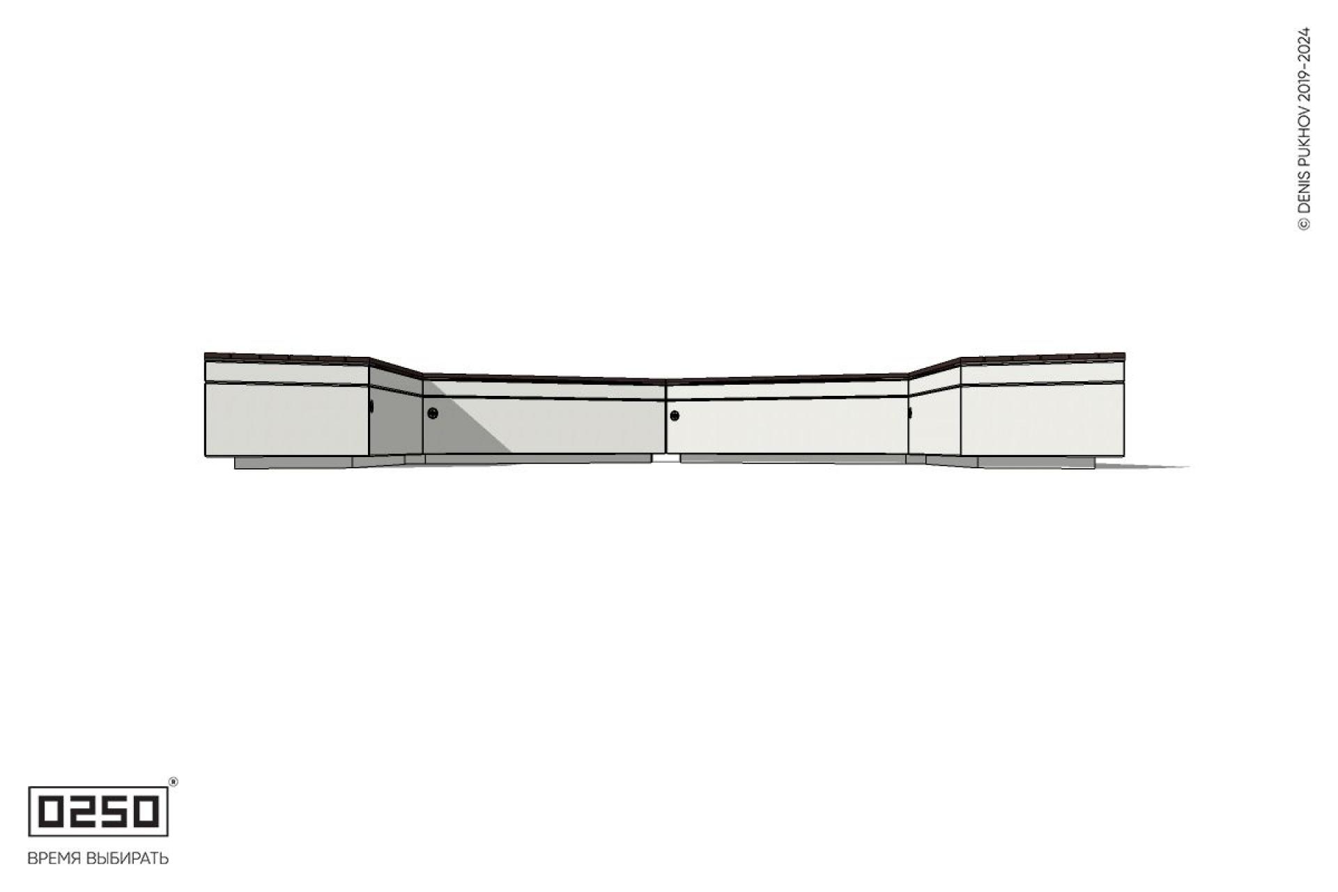 Уличная Трехповоротная скошенная скамейка на блоке производство 0250