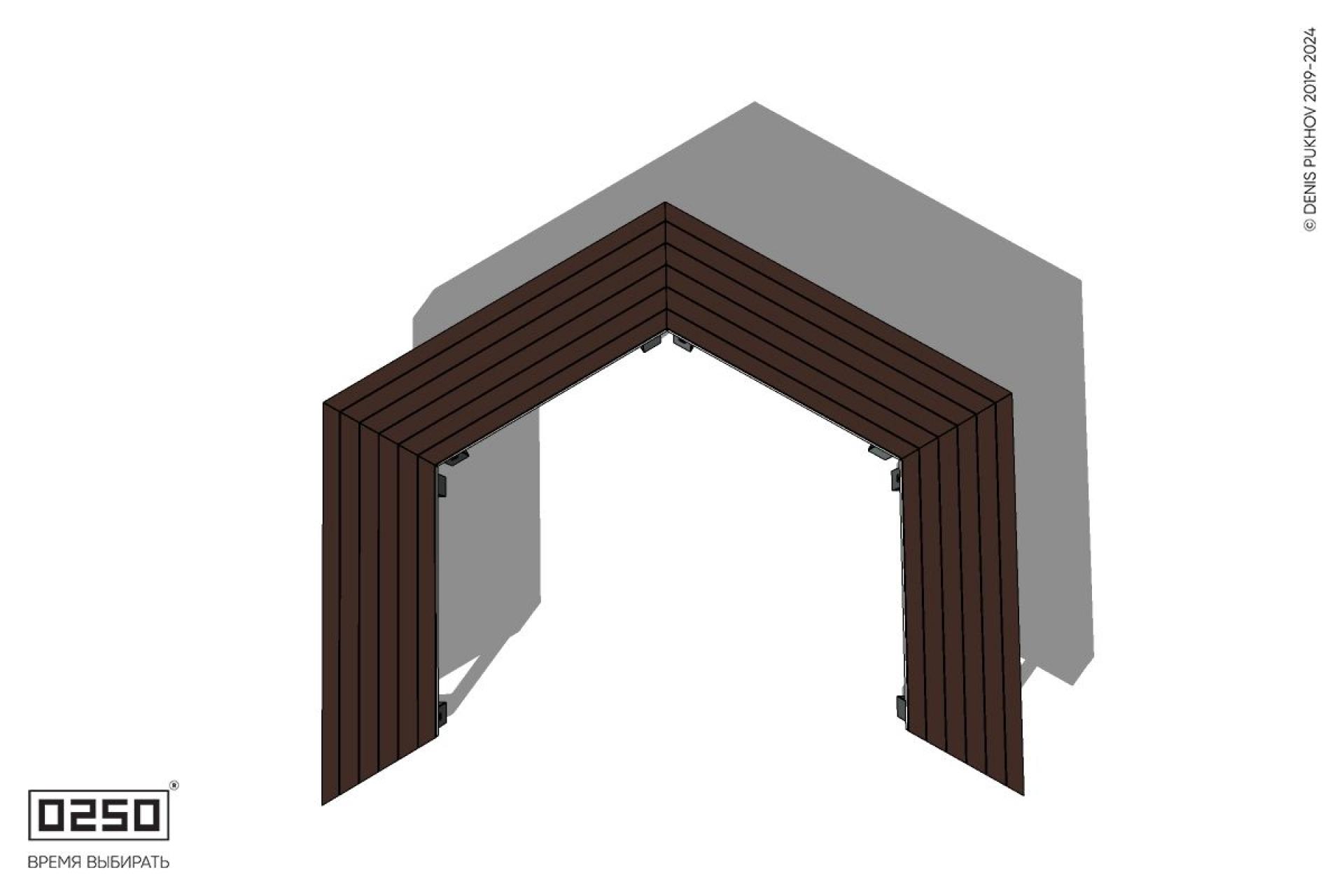 Уличная Трехповоротная скошенная скамейка на ножках производство 0250, module