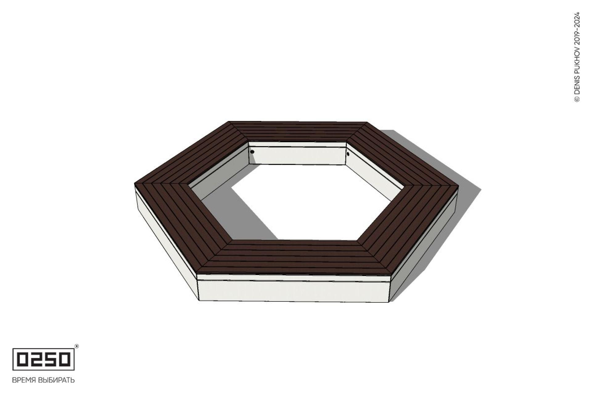 Уличная Шестиугольная скамейка на блоке производство 0250 Уличная Шестиугольная скамейка на блоке производство 0250