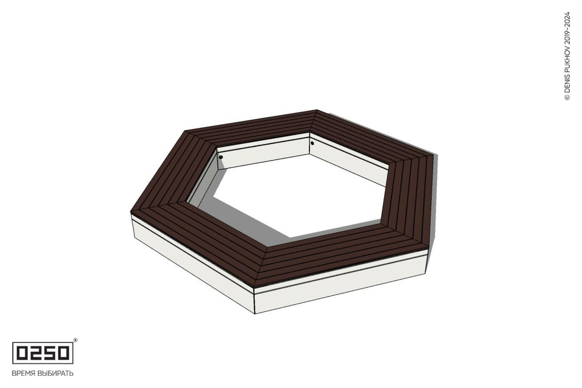 Уличная Шестиугольная скамейка на блоке производство 0250 Уличная Шестиугольная скамейка на блоке производство 0250