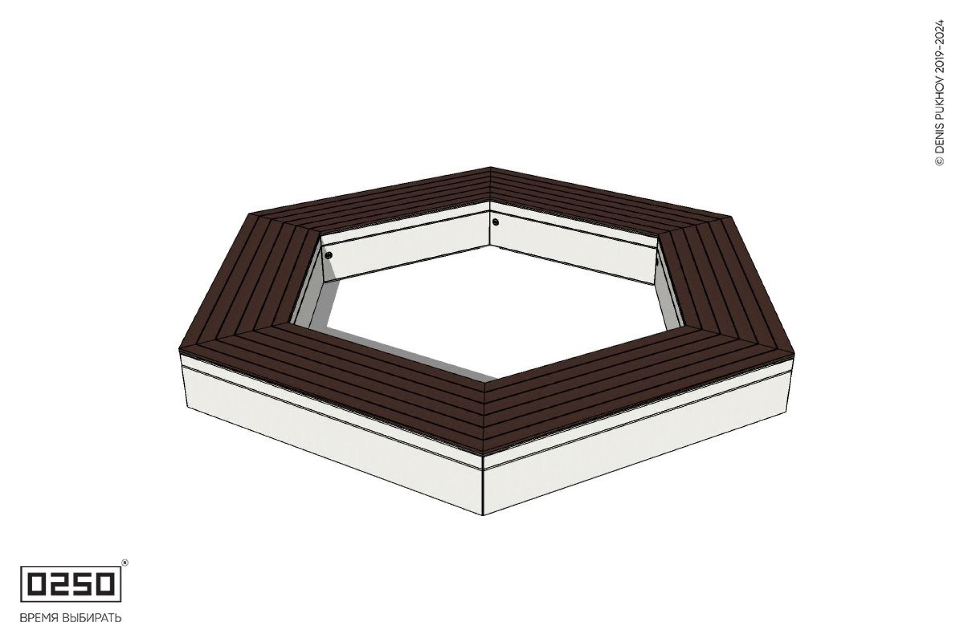 Уличная Шестиугольная скамейка на блоке производство 0250 Уличная Шестиугольная скамейка на блоке производство 0250