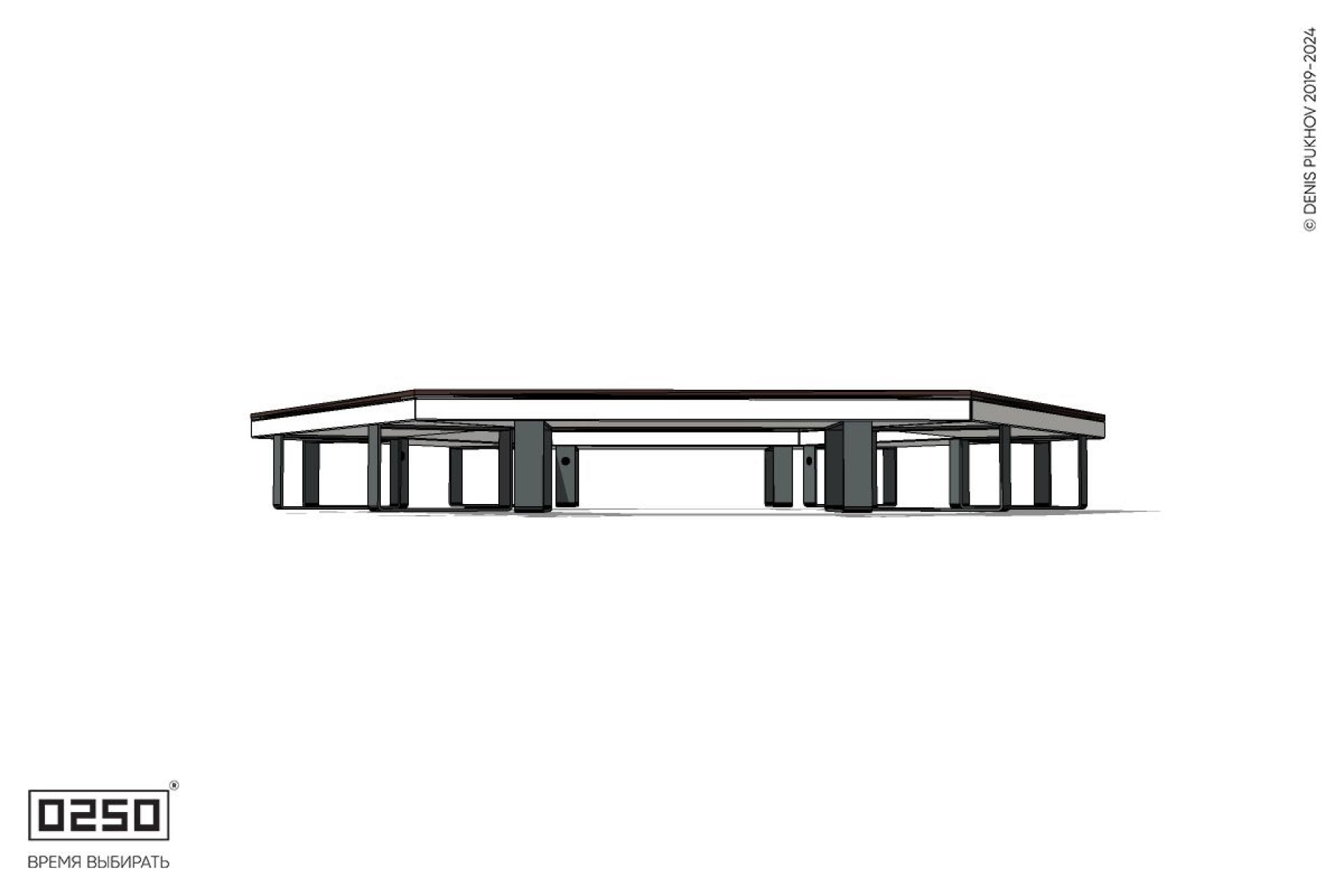 Уличная Шестиугольная скамейка на ножках производство 0250