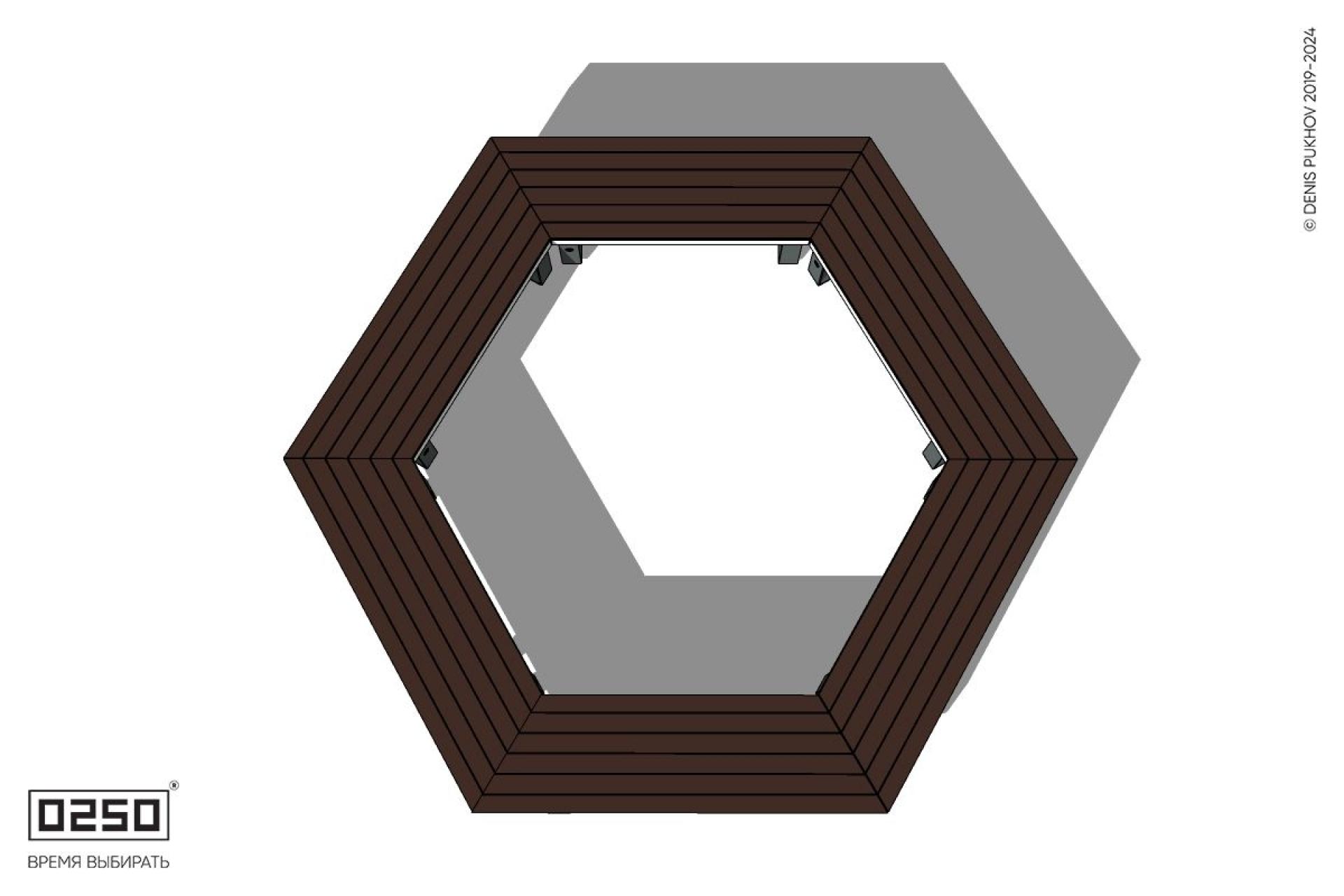 Уличная Шестиугольная скамейка на ножках производство 0250, module