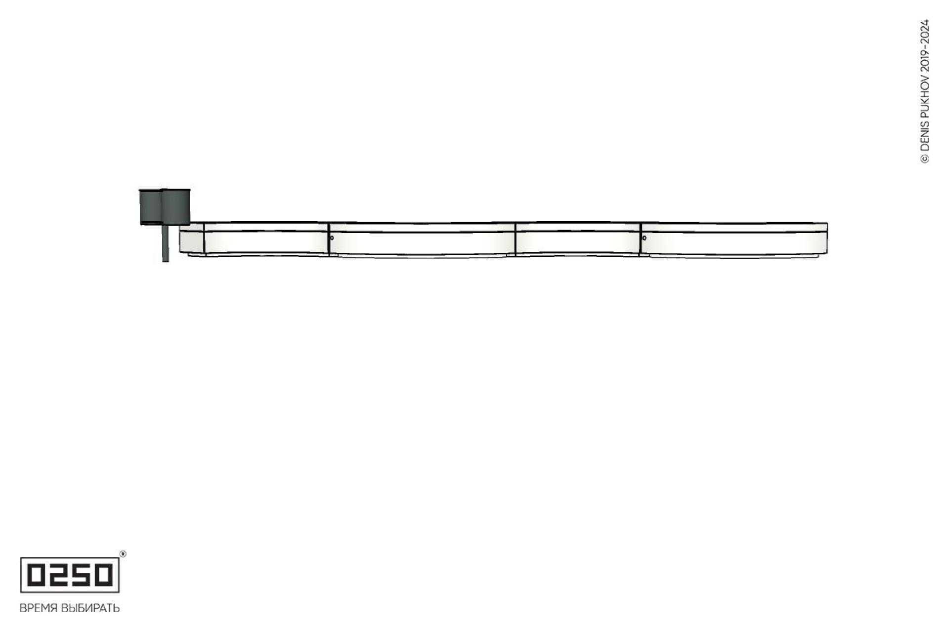 Уличная Изогнутая скамейка на блоке четырехпролетная малого радиуса с урной Урбан 3 производство 0250
